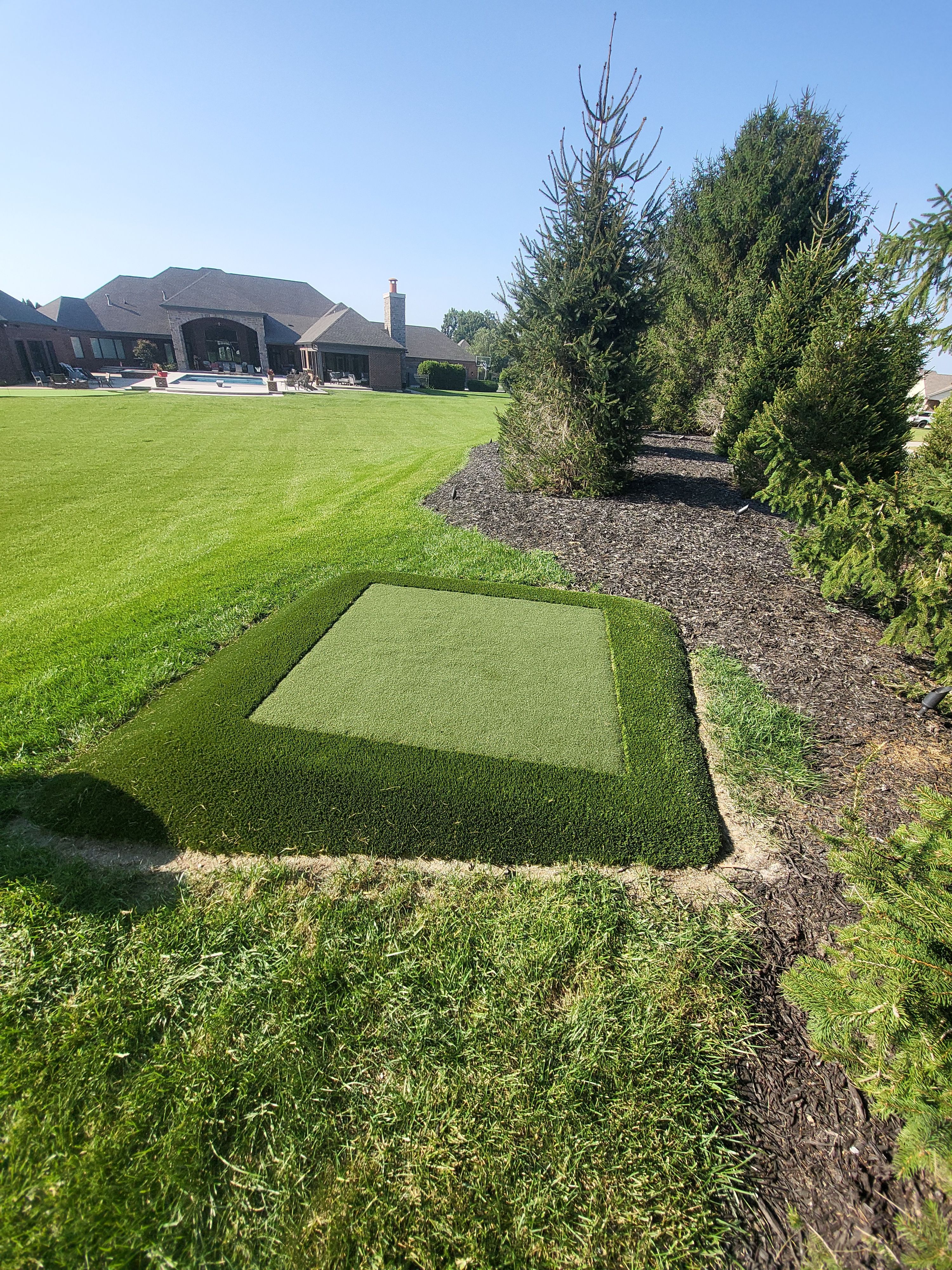 2 Custom Residential Golf Green's and 5 Tee Boxes Installation in Bargersville by Southwest Greens Midwest