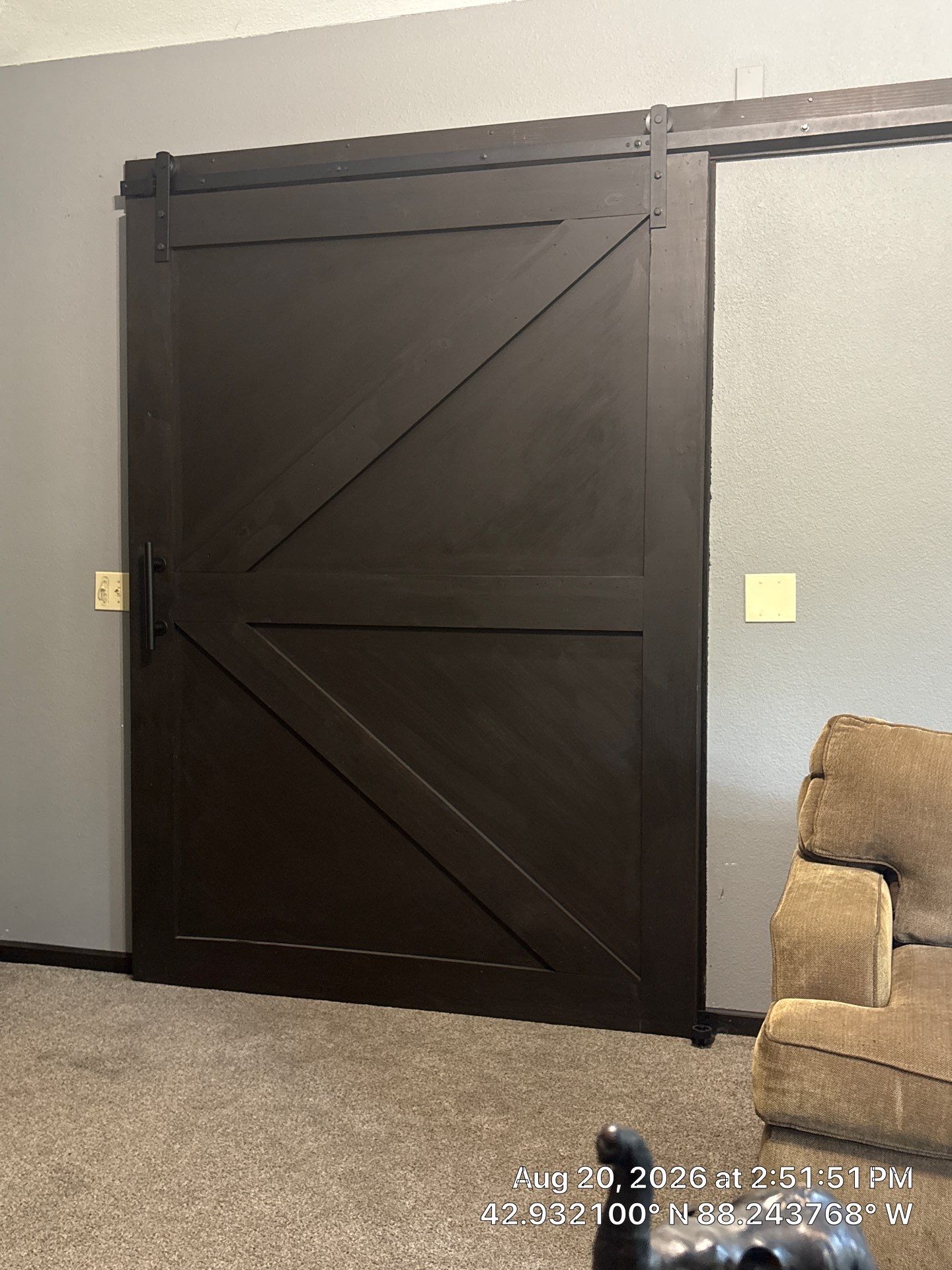 Custom Barn Door Installation and Industrial Ceiling Fan Upgrade in Waukesha by CompanyCam Sales Demo