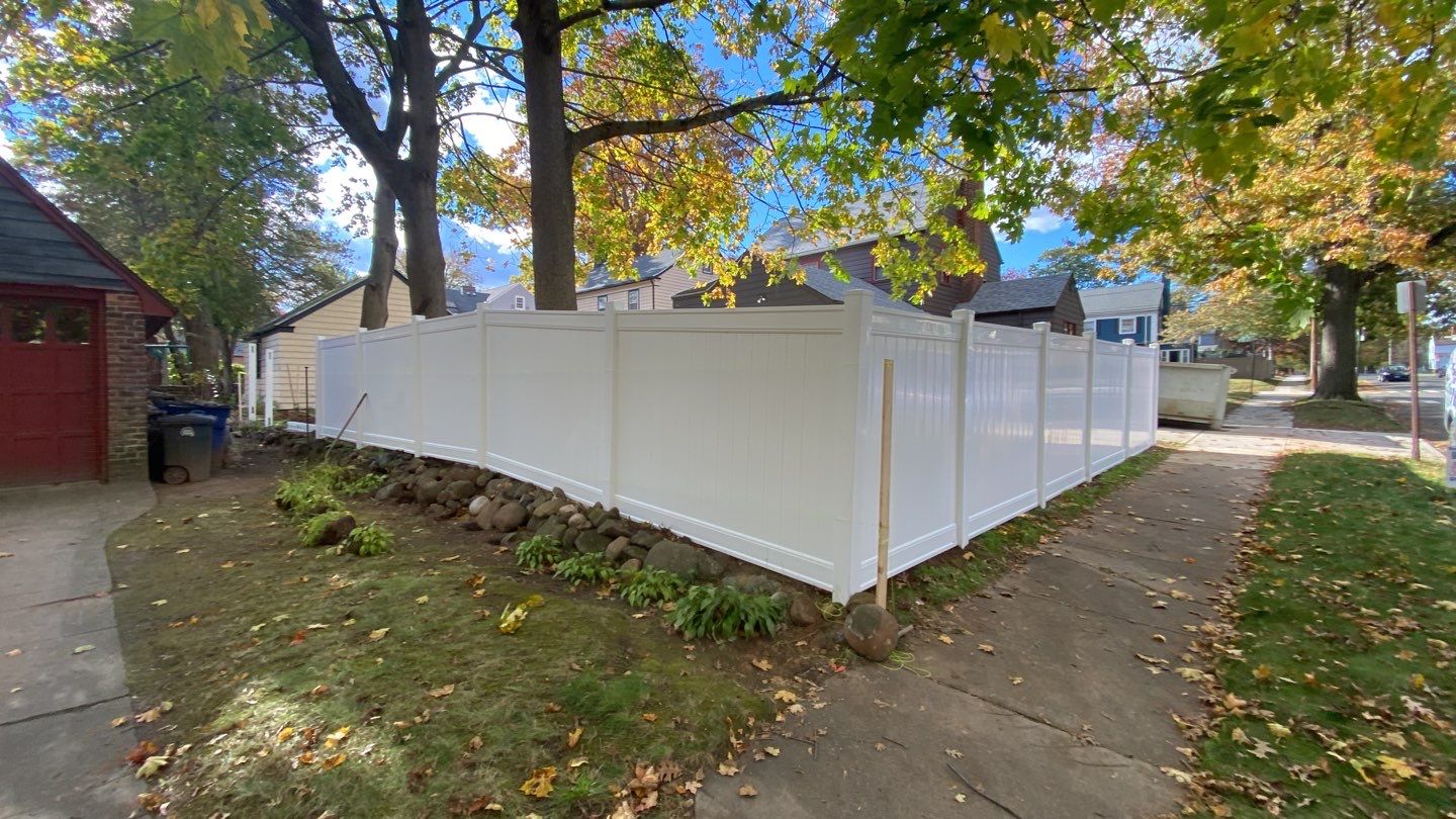 Fence Installation using Vinyl Fence  by A Plus Exterior