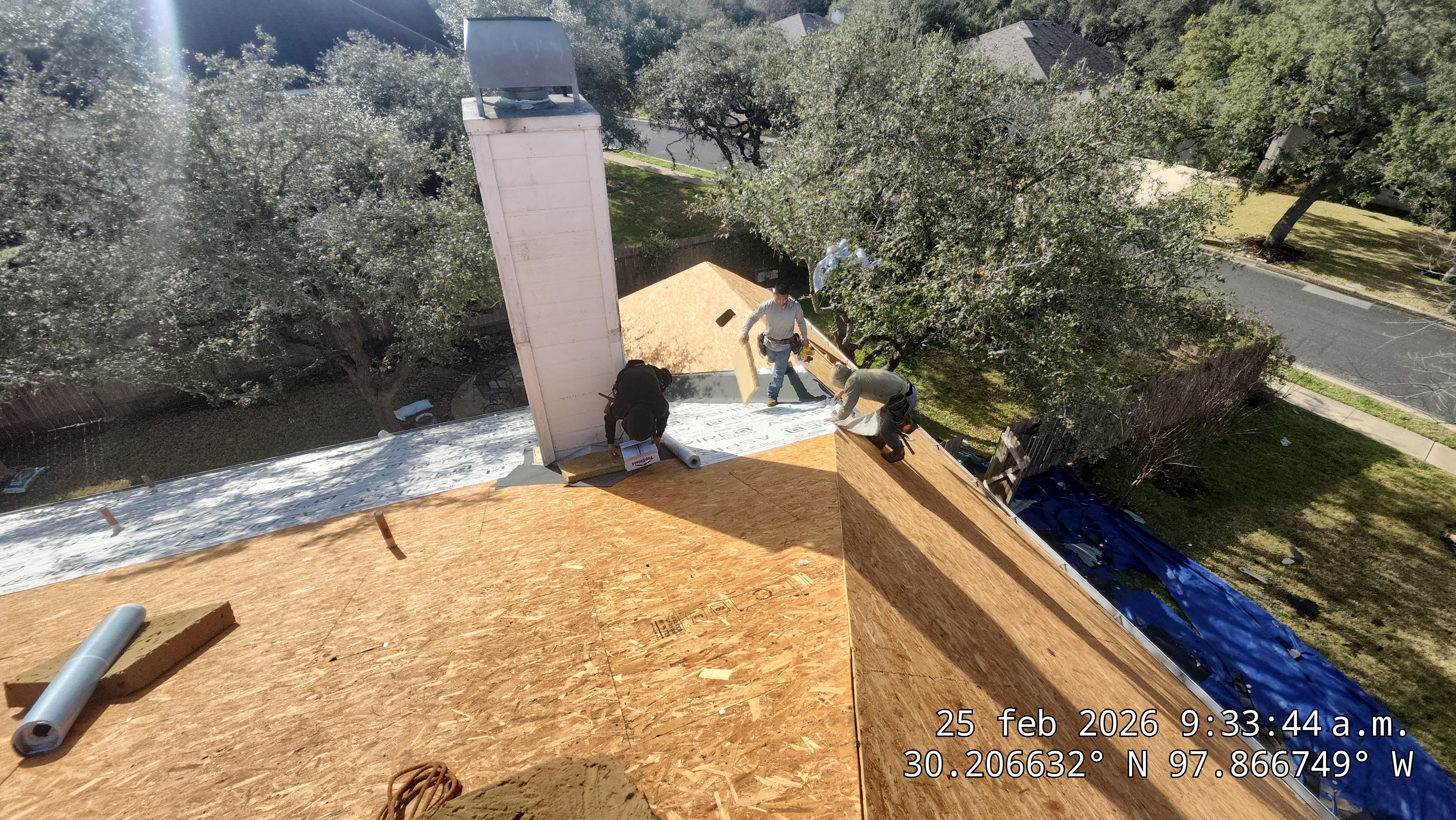 Residential Roofing Replacement, Chimney Repair and OSB Decking Repair in Austin by Caliber Restoration LLC