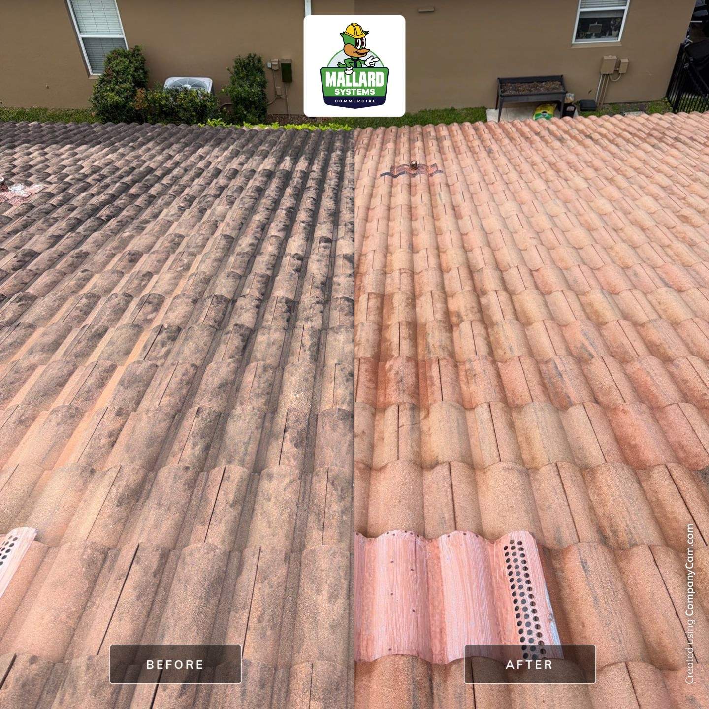 Barrel Tile Roof Cleaning by Mallard Systems