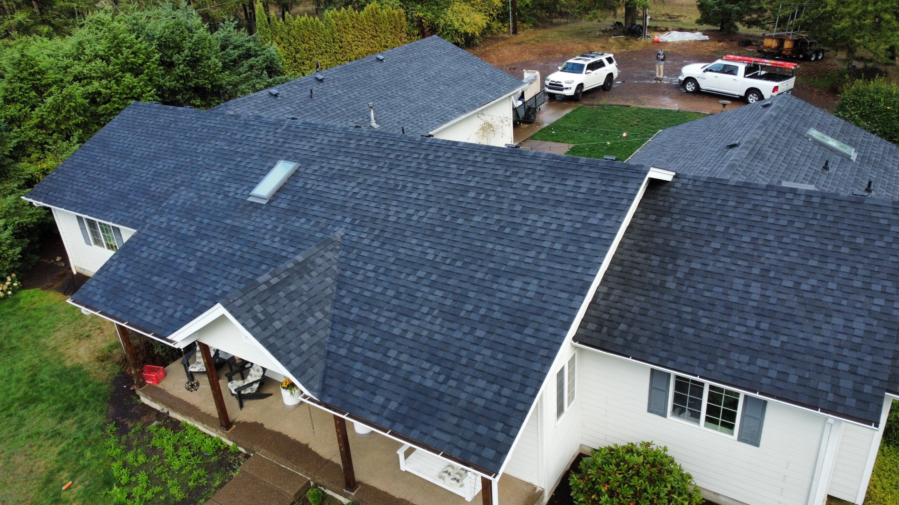 Residential Roofing Installation using IKO Dynasty (Color: Granite Black) by Orezona Building & Roofing Company, Inc.