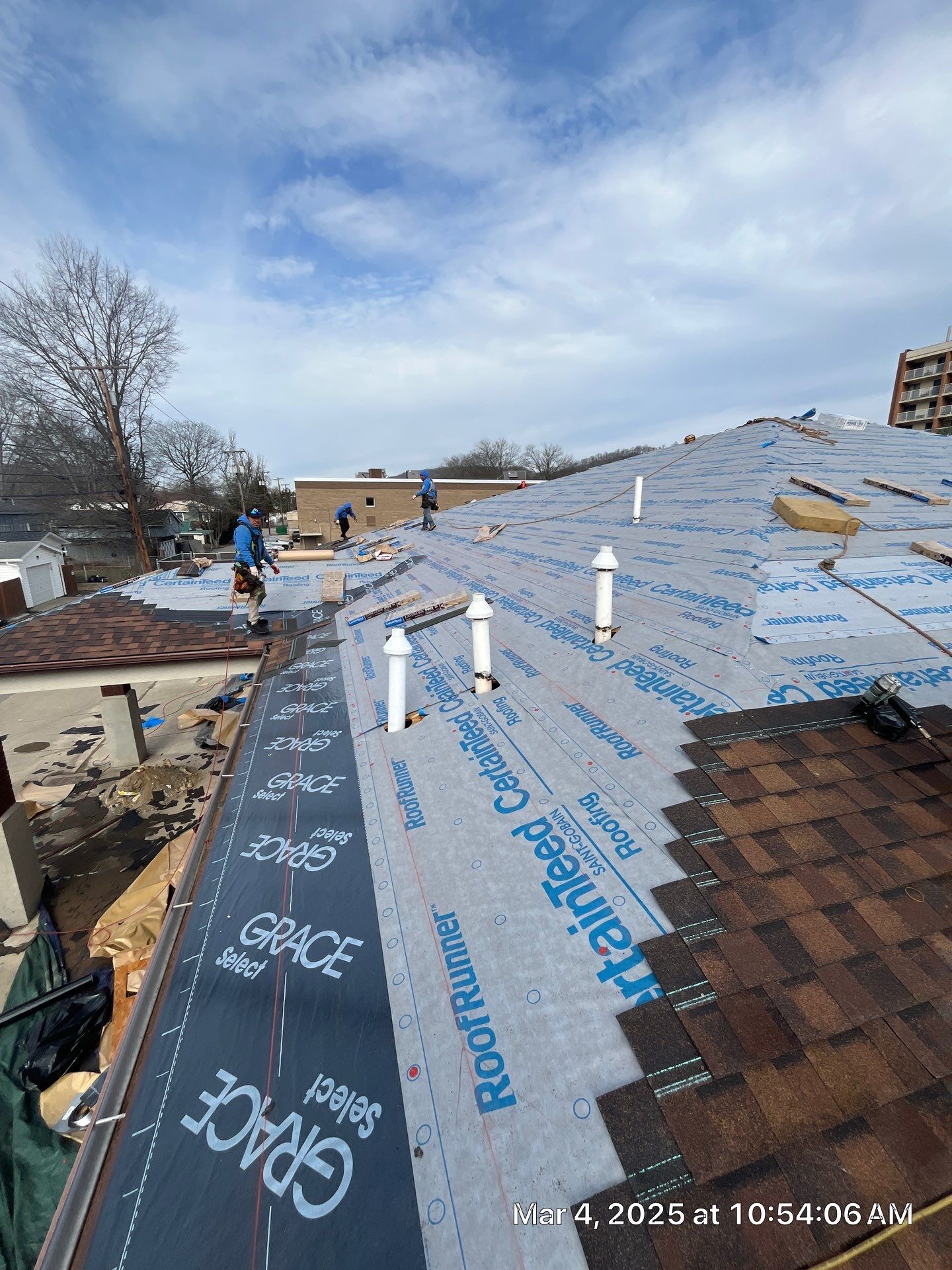 Commercial Roofing Installation using Certainteed Landmark Pro Shingles by Fahey Roofing + Contracting