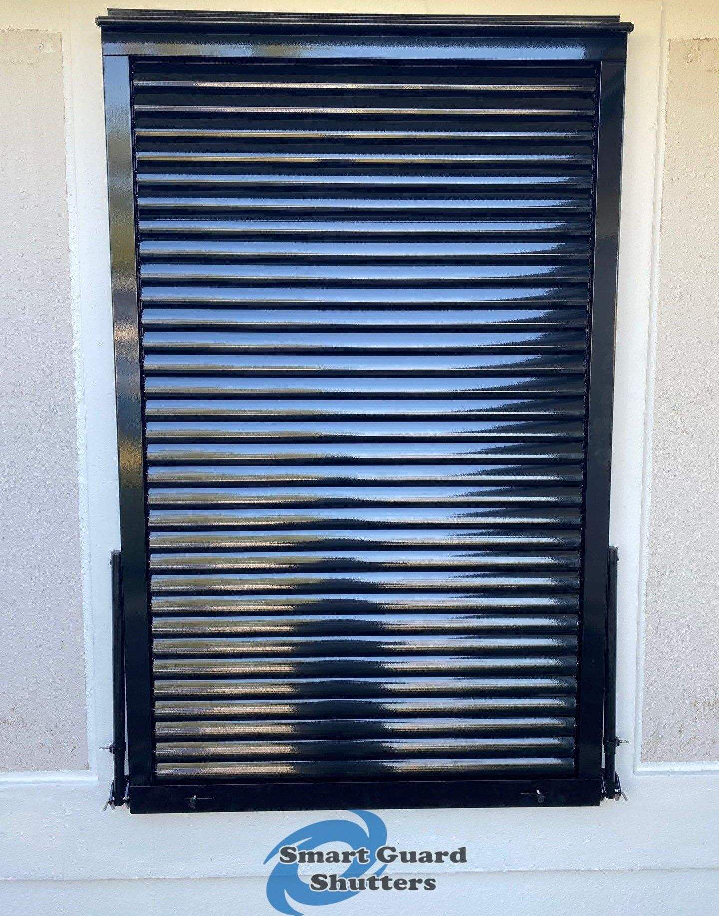 Impact Bahamas in Jet Black by Smart Guard Shutters