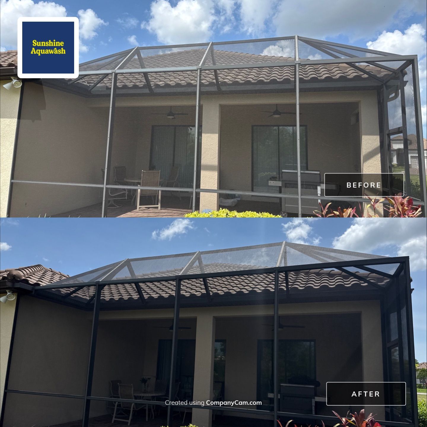 Concrete Tile Roof, Paver Driveway & Lanai Cleaning – Artisan Lakes Esplanade, Palmetto, FL by Sunshine AquaWash