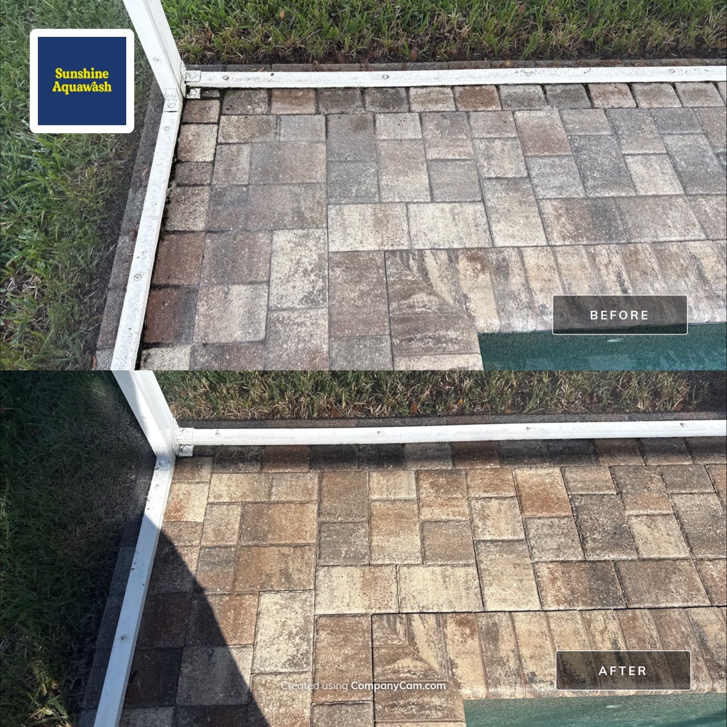 Paver Pool Deck Cleaning & Pool Cage Cleaning in River Point of Manatee – Bradenton, FL by Sunshine AquaWash