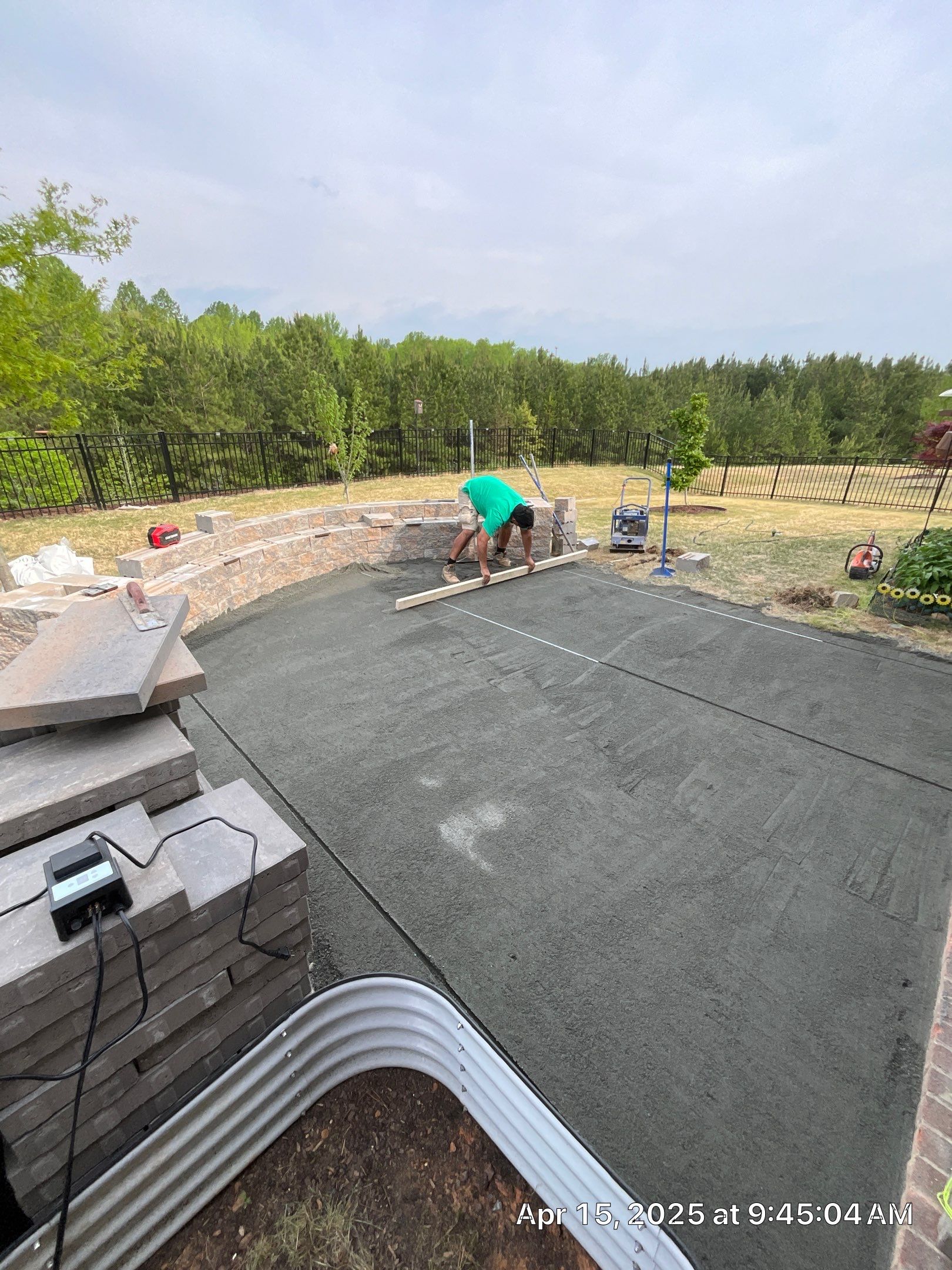 Patio Installation using Stone Pavers by Carolina-Metro Landscape, Inc