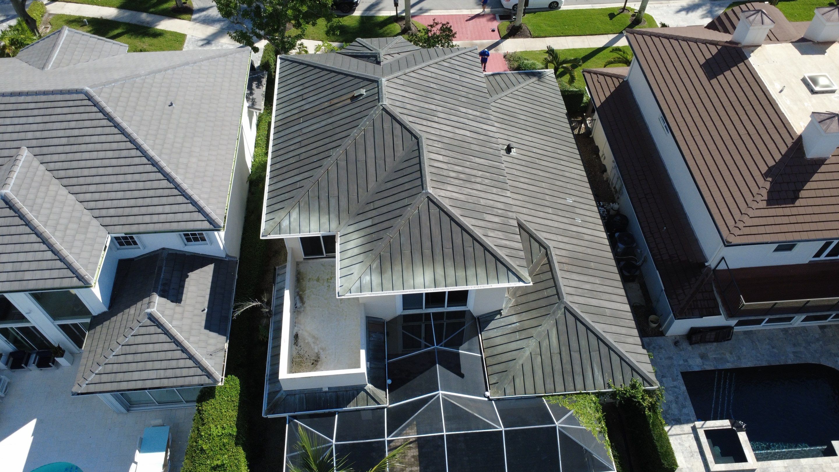 Residential Roofing Installation using 1" Nail strip metal roof by BLUES BROTHERS ROOFING