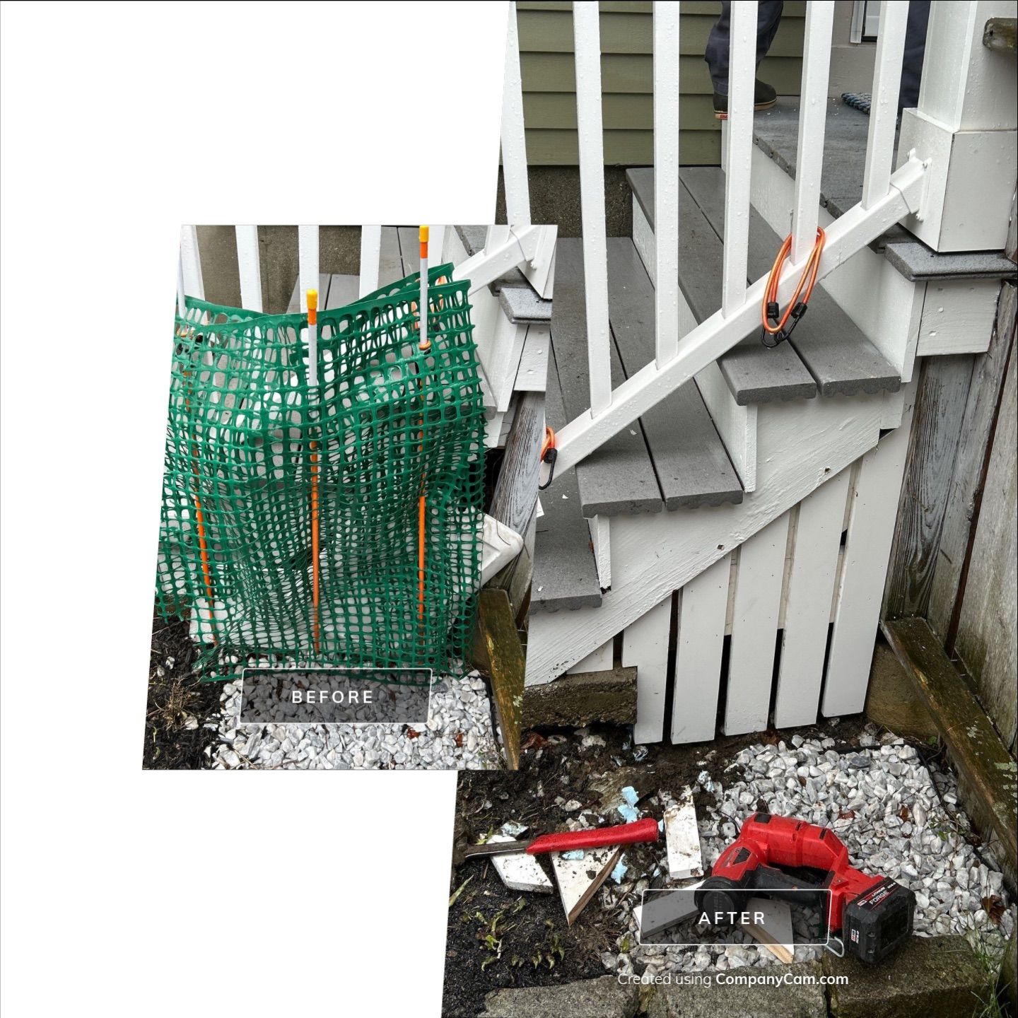 Composite Stair Construction and Storm Door Installation in Portland by Picture Perfect Pro Painting