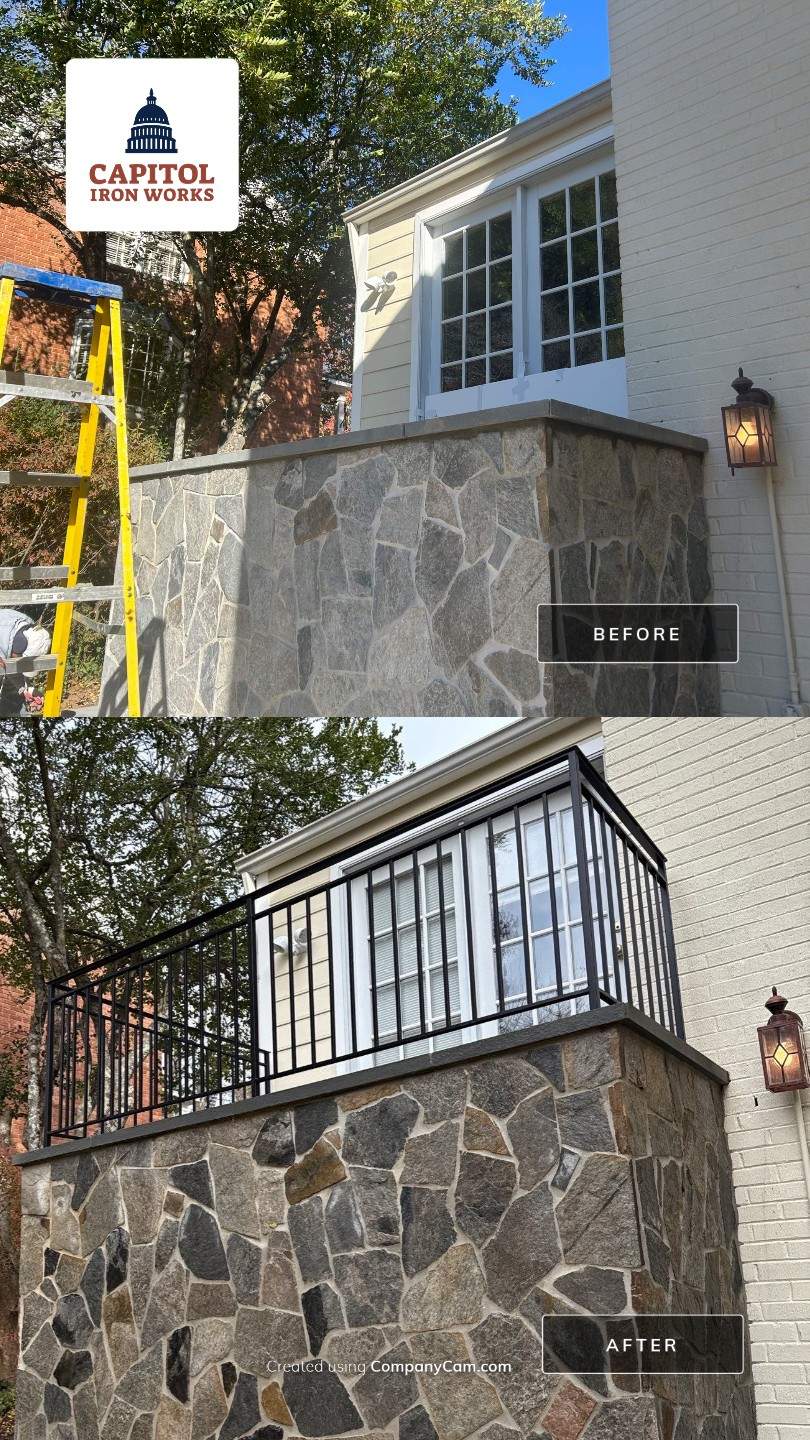 Custom One-Piece Freestanding Iron Railing – Bethesda, MD by Capitol Iron Works