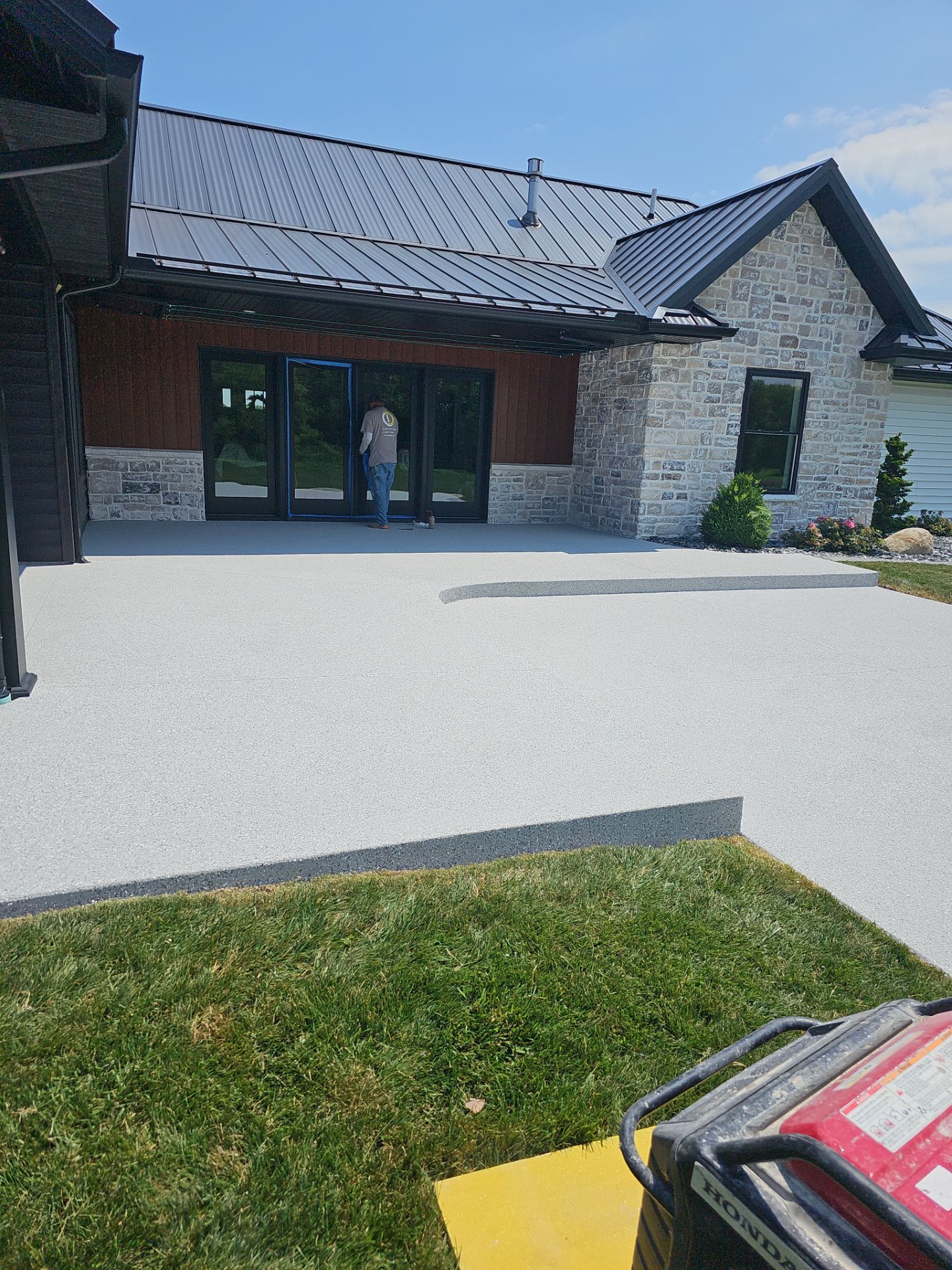 Husky Patio Coating in Shipshewana, IN! by Innovative Spaces / Innovative Concrete Coatings