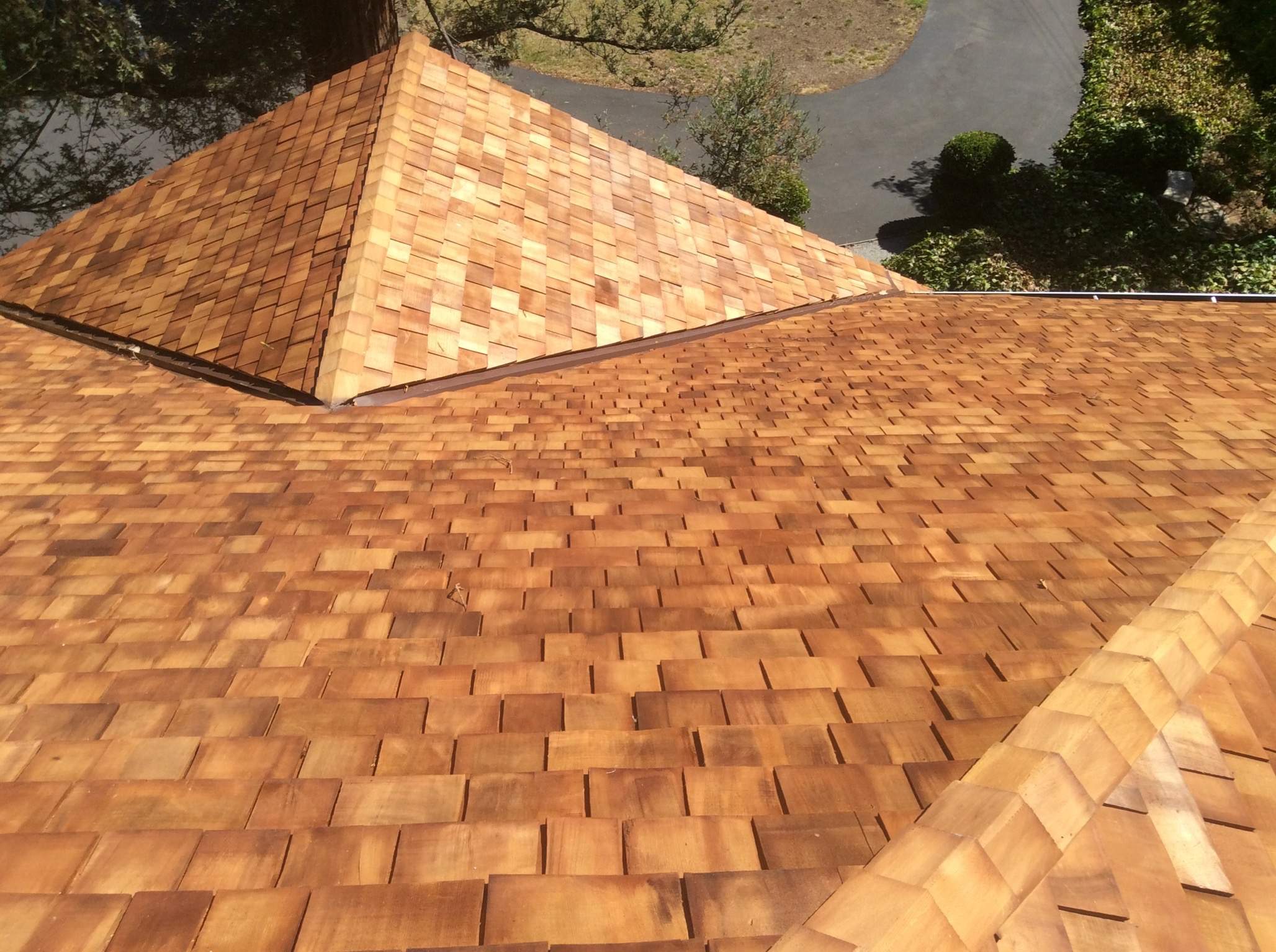 Custom Cedar Shake Roof Replacement for Saratoga Craftsman Home by Eastman Roofing & Waterproofing Inc.