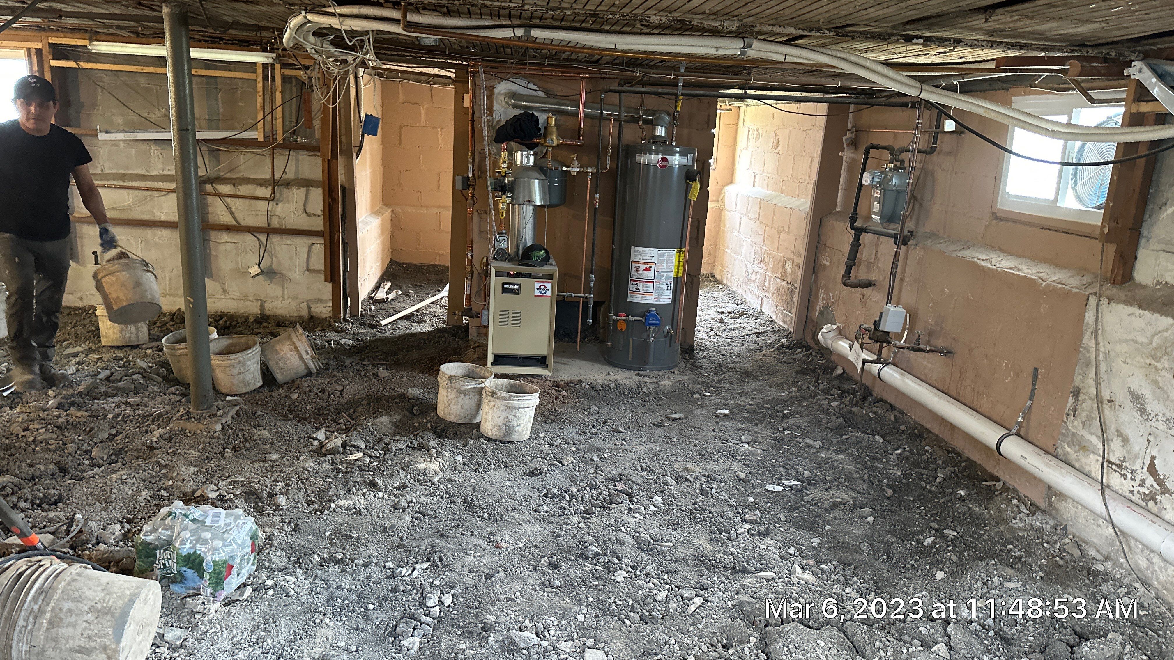 Interior French Drain, Lally Column Replacement & Concrete Floor Replacement in South Orange, NJ by Pure Service Pro, LLC