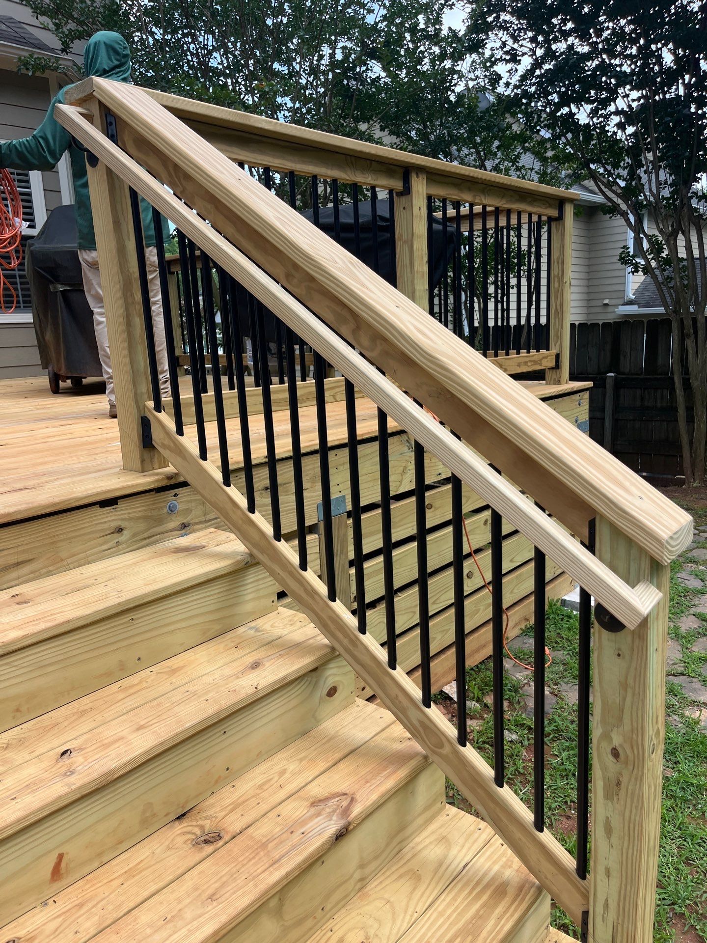 Wood Deck Build and Screen Porch Install in Kennesaw, GA by Nelson Exteriors 