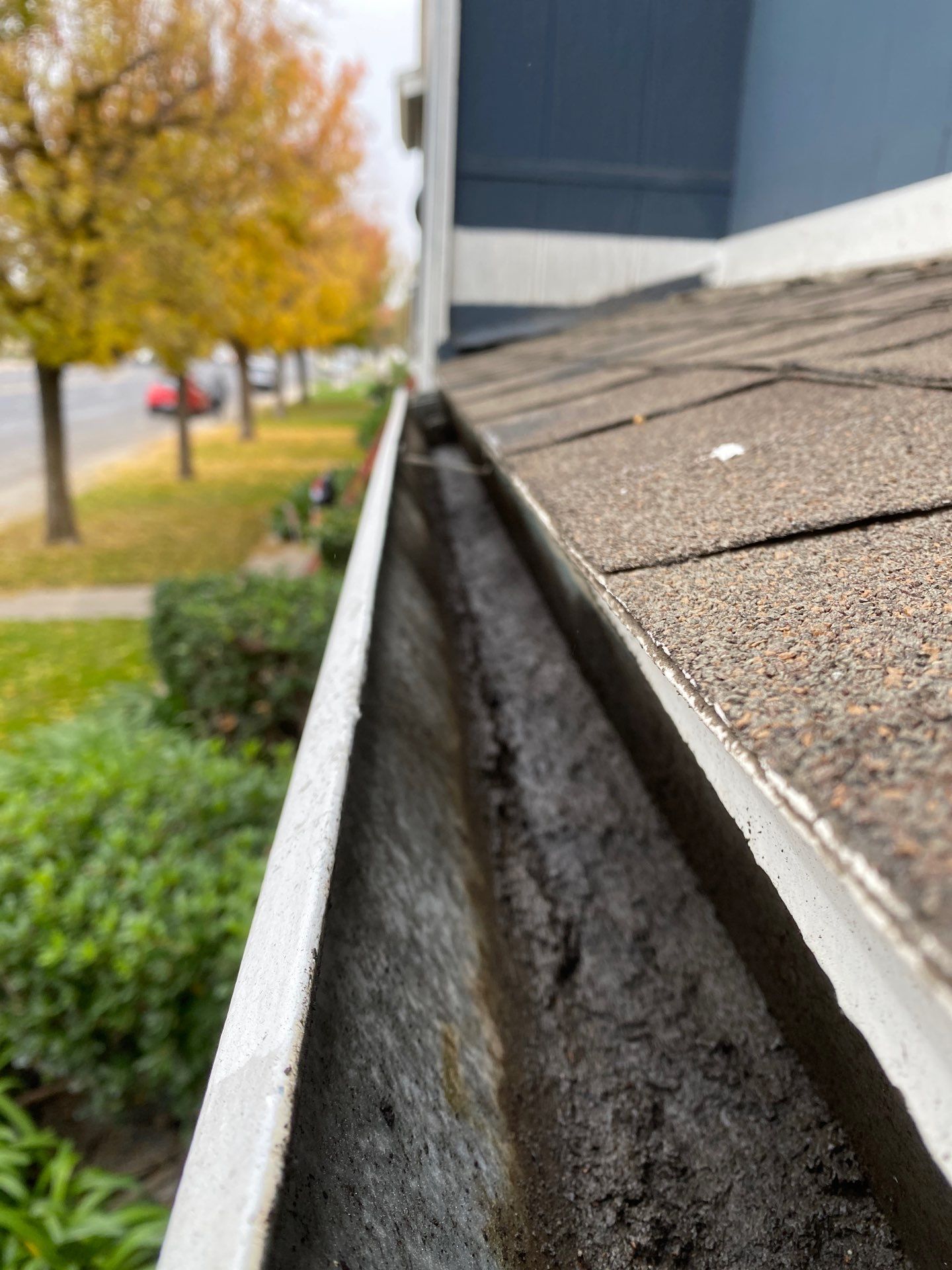 HOA gutter cleaning after photo.