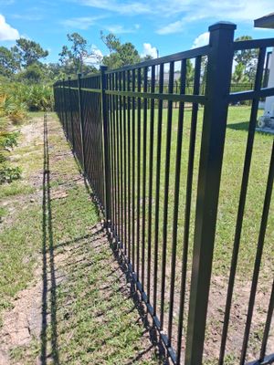 Black Aluminum Perimeter Fence and Gate Installation in Port Charlotte