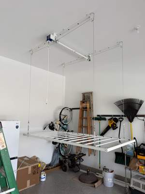 Garage Storage Lift & Basement Utility Sink Installation