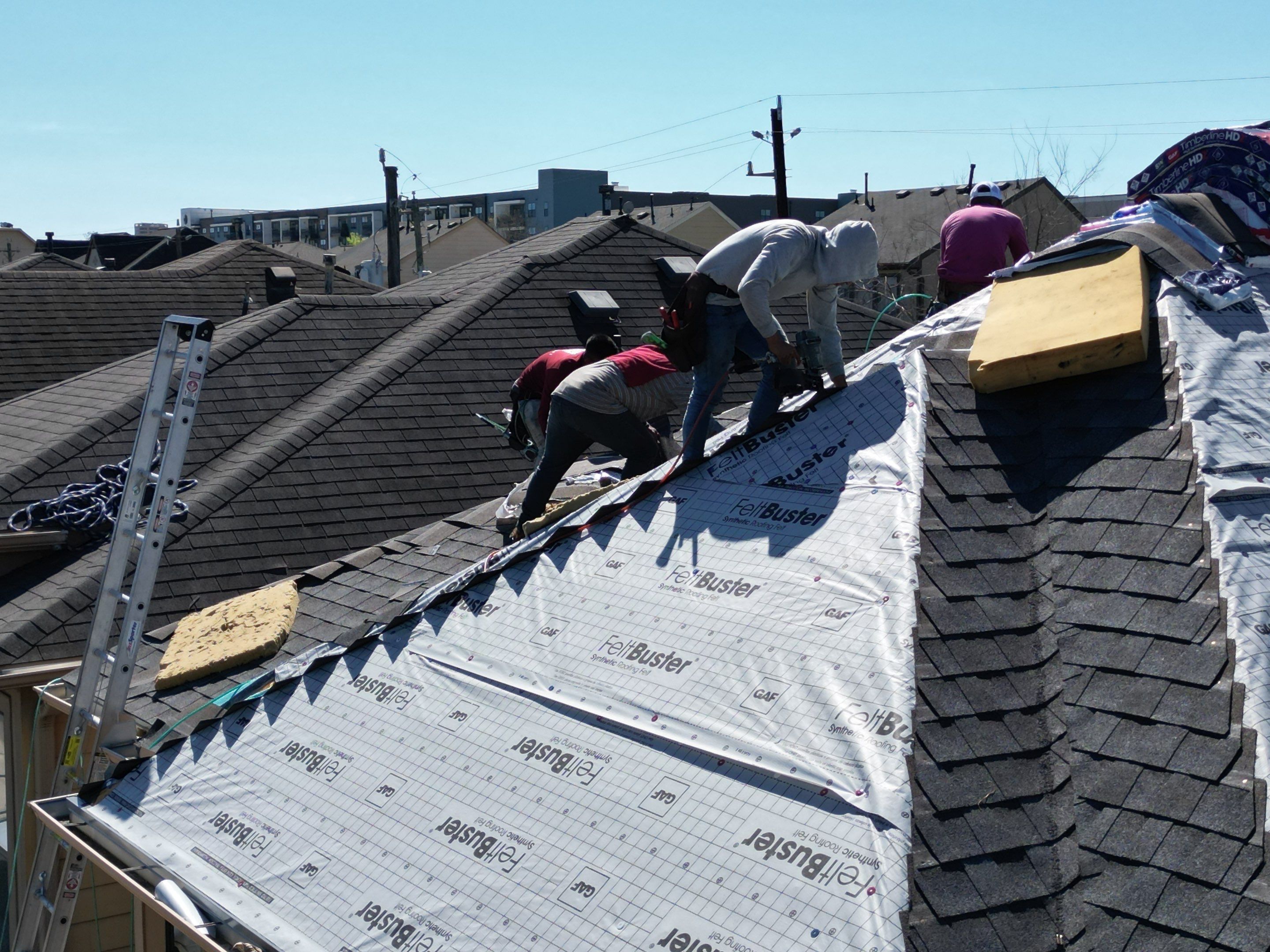 Residential Roofing Installation using GAF HDZ by V General Contractors 