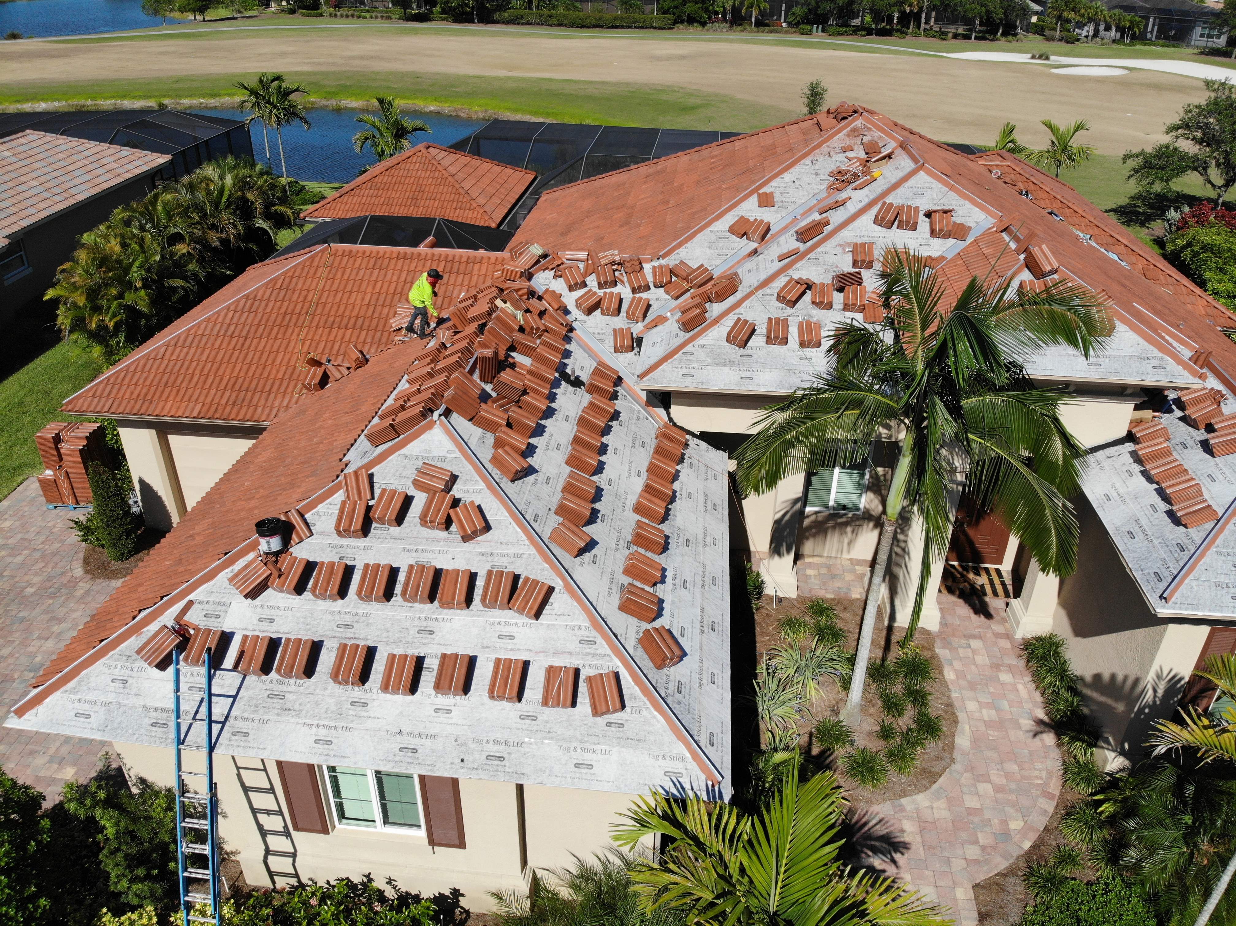 Residential Roofing Installation using Composite Spanish Tile by International Roofing