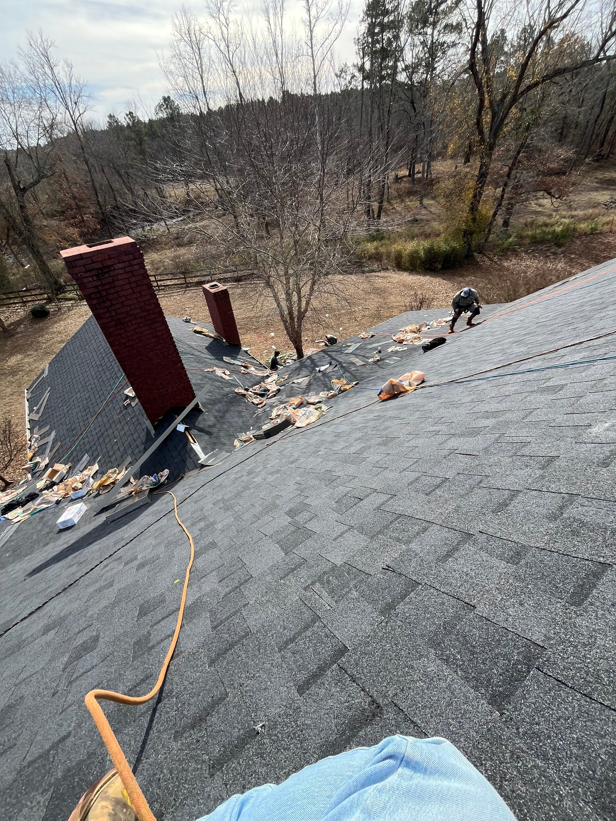 Residential Roofing Repair using CertainTeed XT25: Moire Black by Hostetler Roofing
