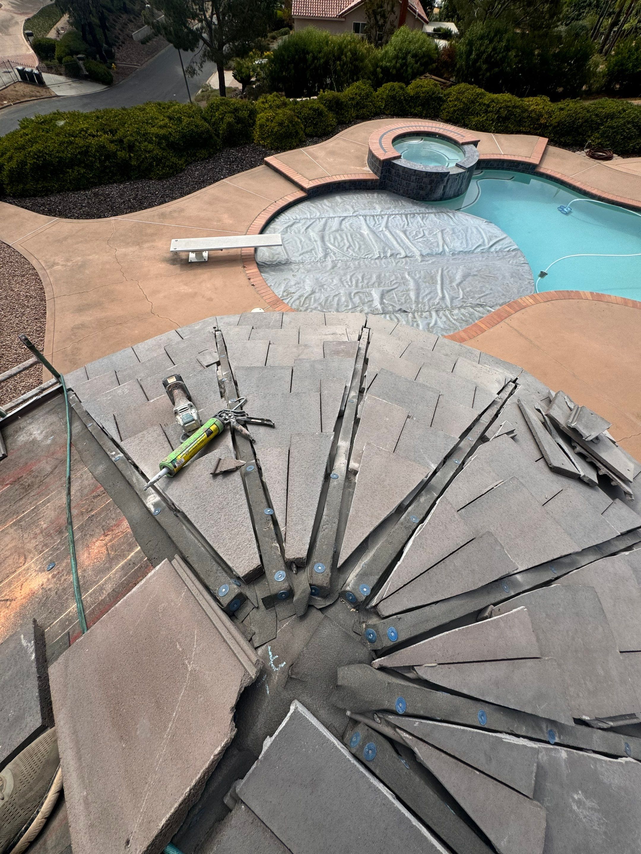 Full Roof Replacement Featuring Staggered Eagle Concrete Tiles in Poway by Reliable Roofing San Diego Inc.