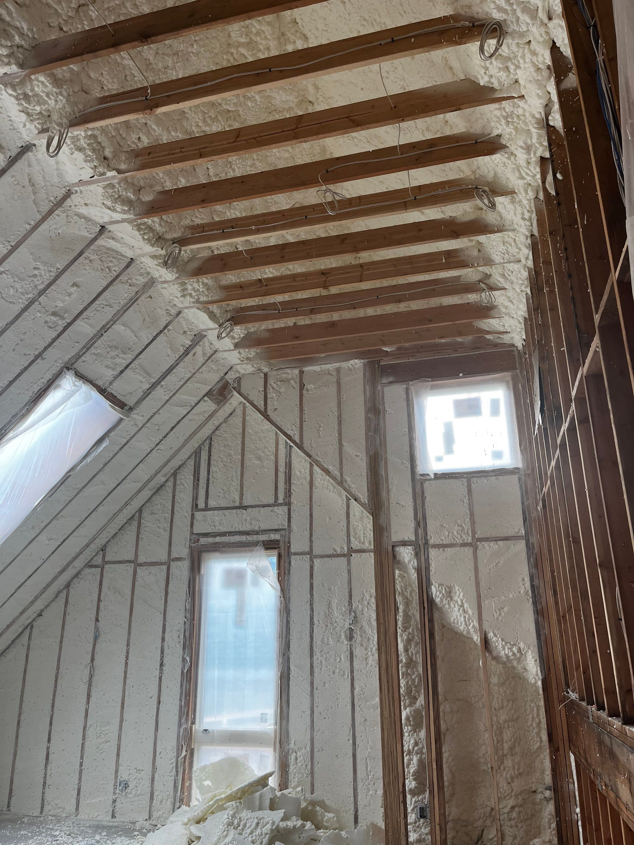 New Home Construction using open cell spray foam by NYS Foam & Energy