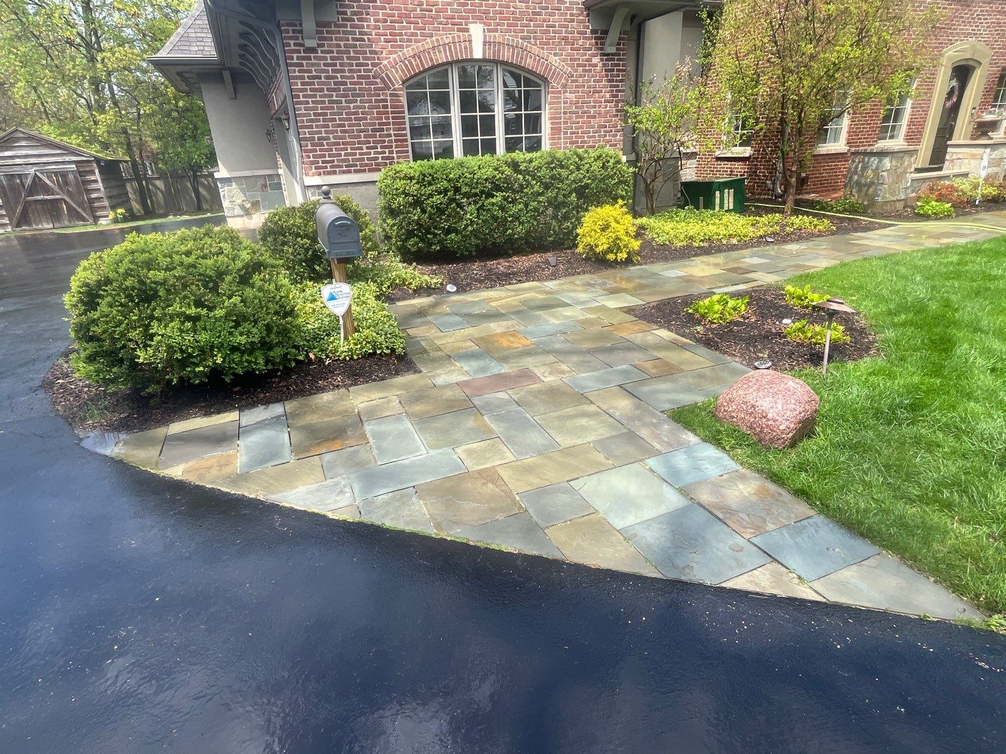bluestone using Algaecide, soft wash soap by Northern Power Washing LLC.