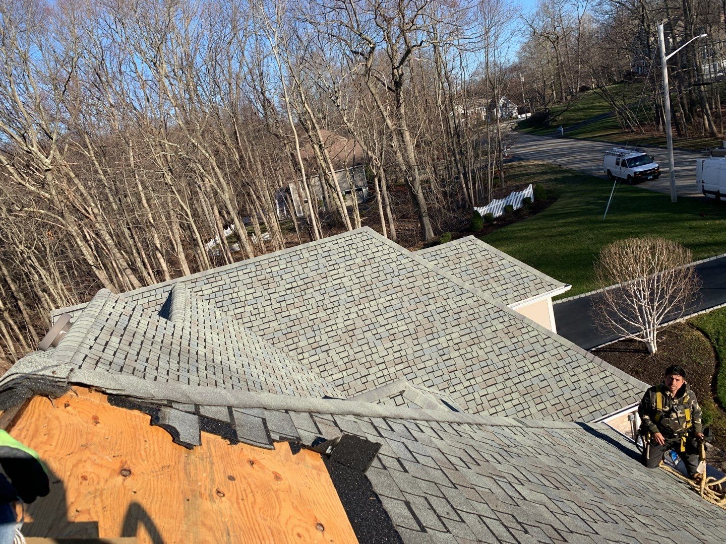 Residential Roofing Installation using Owens Corning TruDefinition Onyx Black by A Plus Exterior