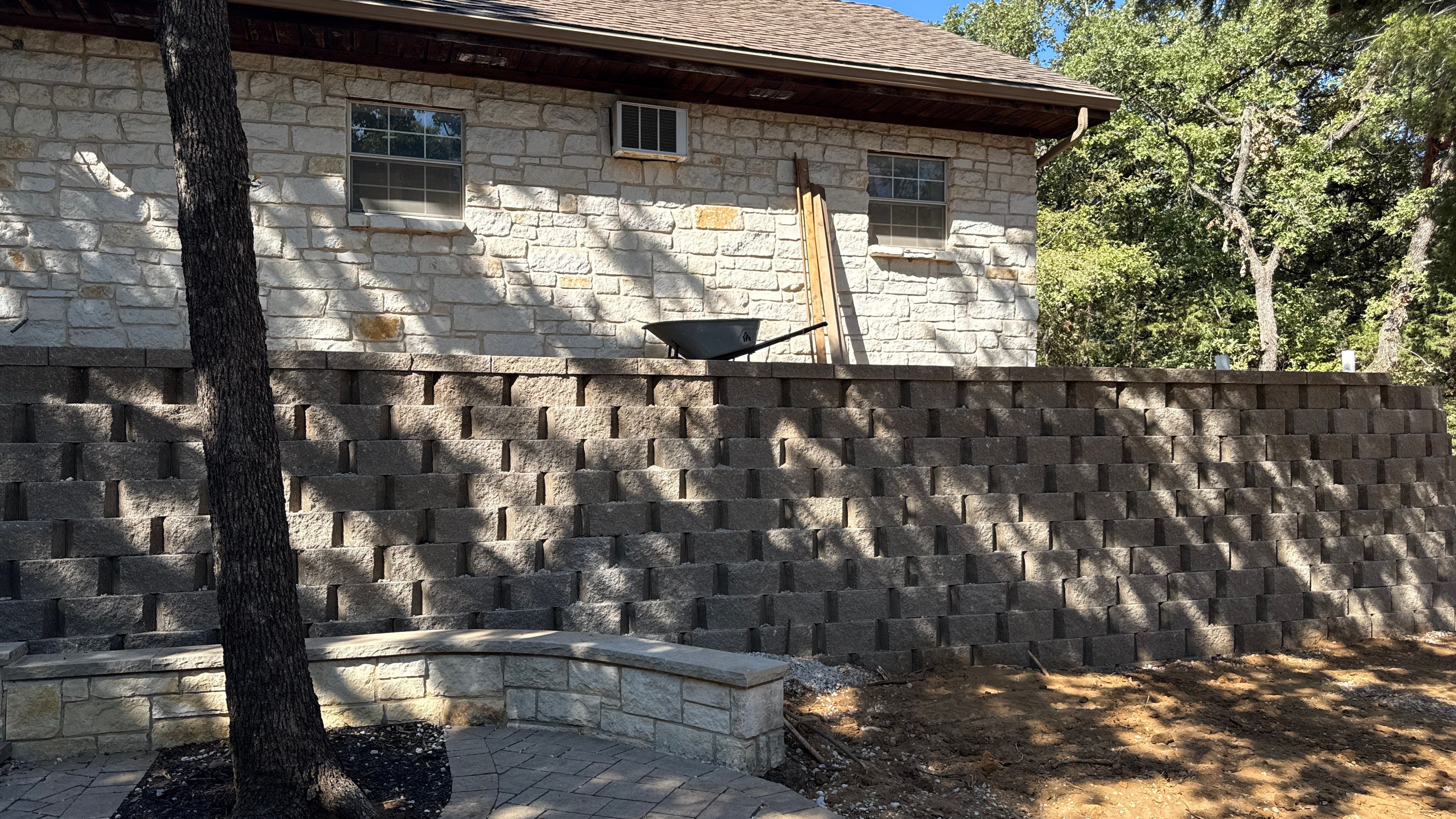 In Progress Retaining Wall Project by Peterson’s