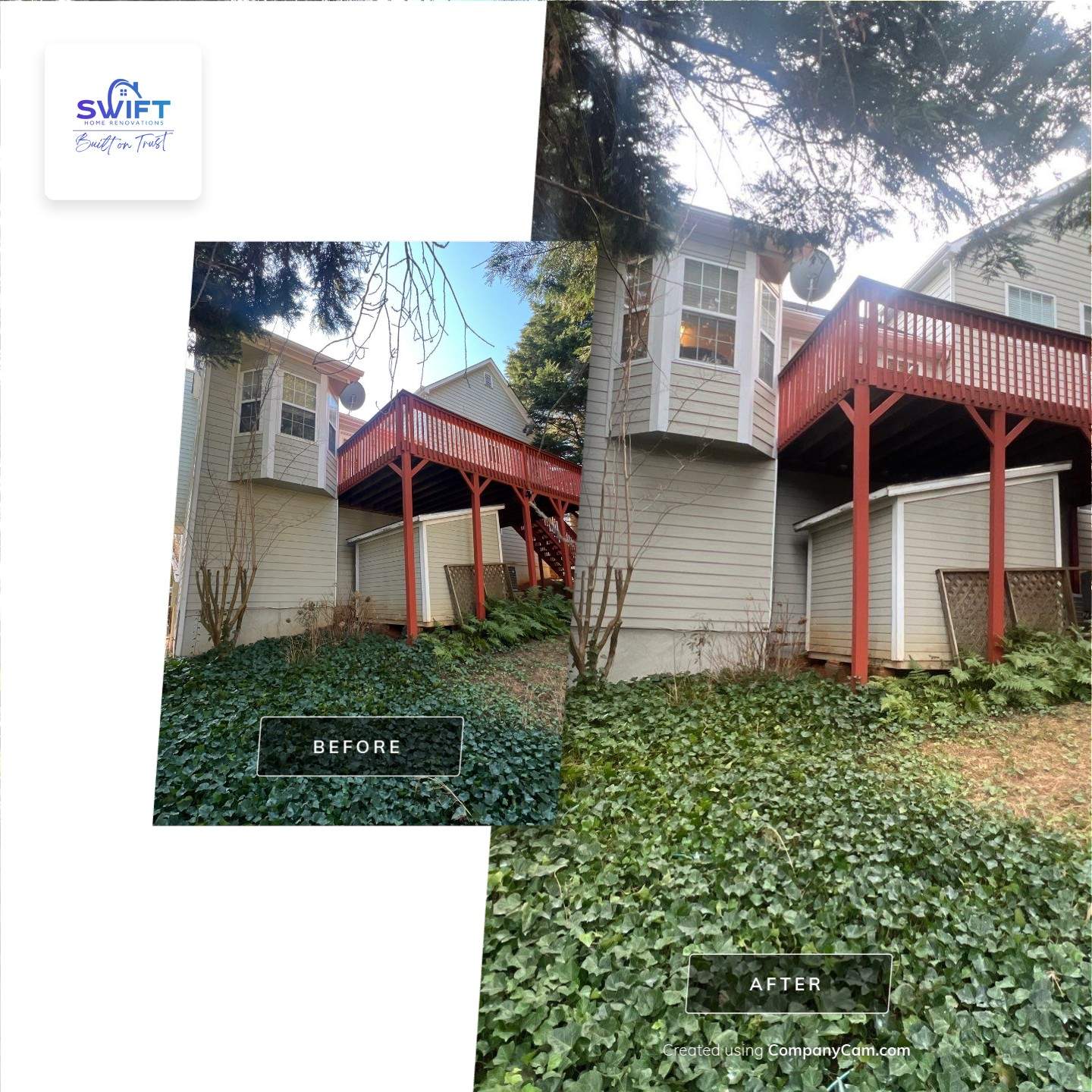 Exterior Residential Painting and Deck Staining in Kennesaw, Georgia by Swift Home Renovations