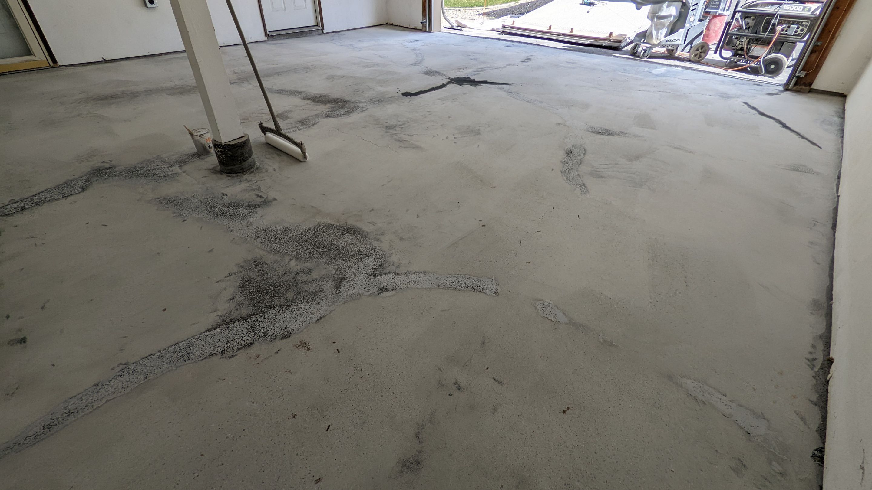 Garage Transformation using Domino for Garage and Pecan for Pool Deck by Croc Coatings, LLC