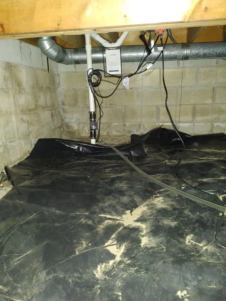 Crawl space encapsulation and Waterproofing using Structural Wood and Steel Reinforcements by Toledo Basement Repair 