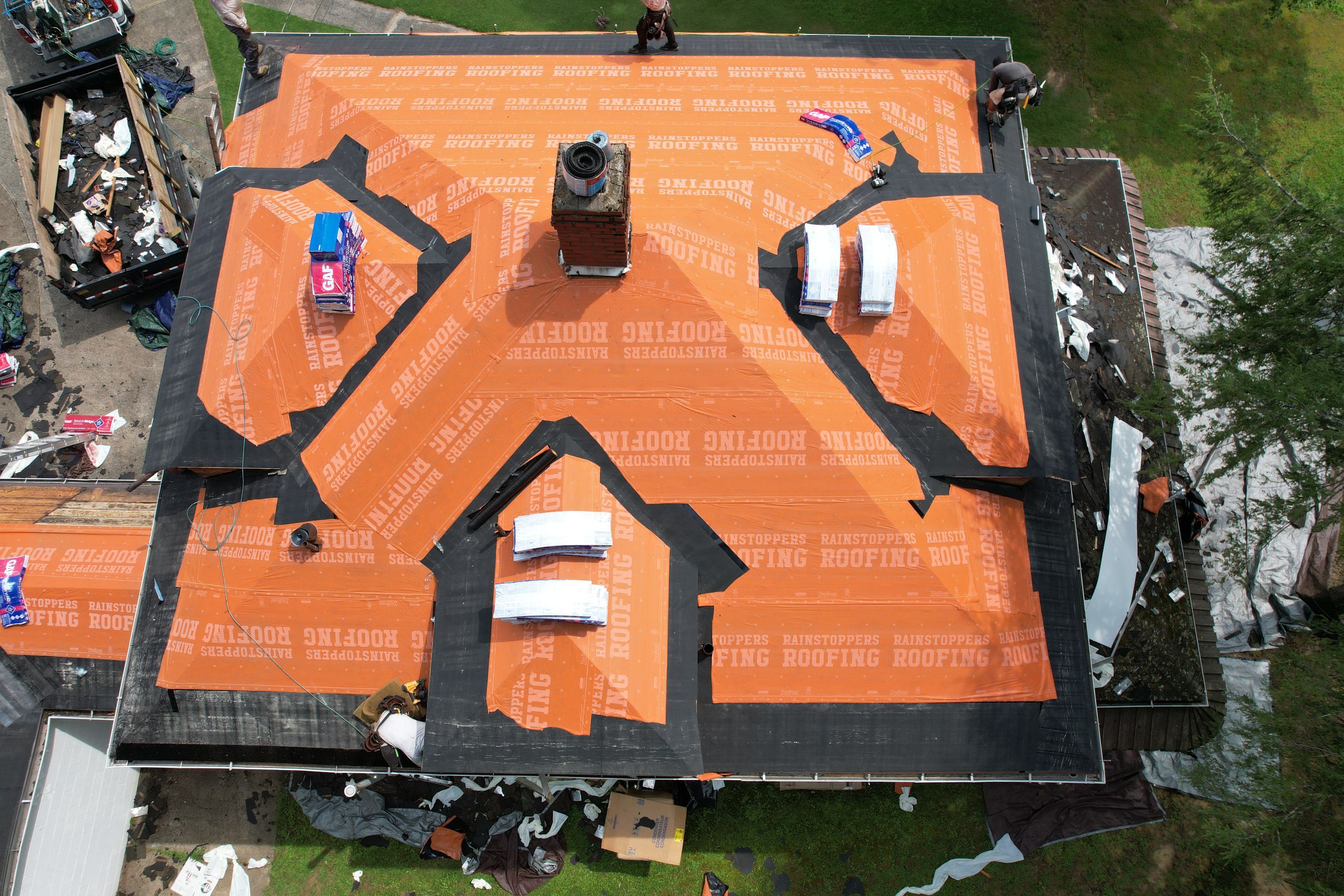 Residential Roofing Installation using GAF TImberline HDZ Hickory by Rainstoppers Roofing