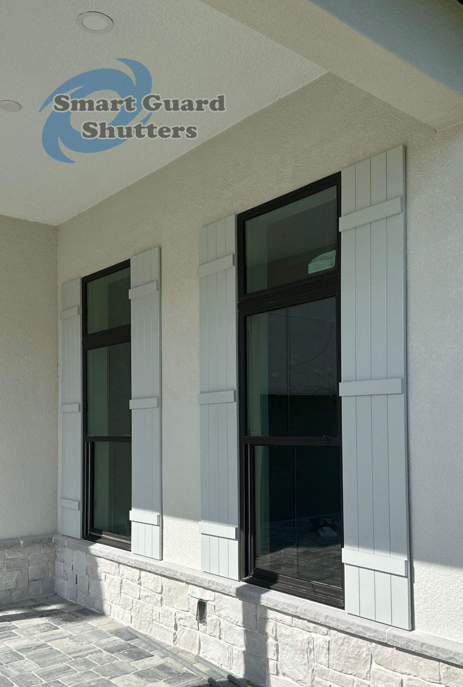Decorative Board N Batten in Papyrus White by Smart Guard Shutters