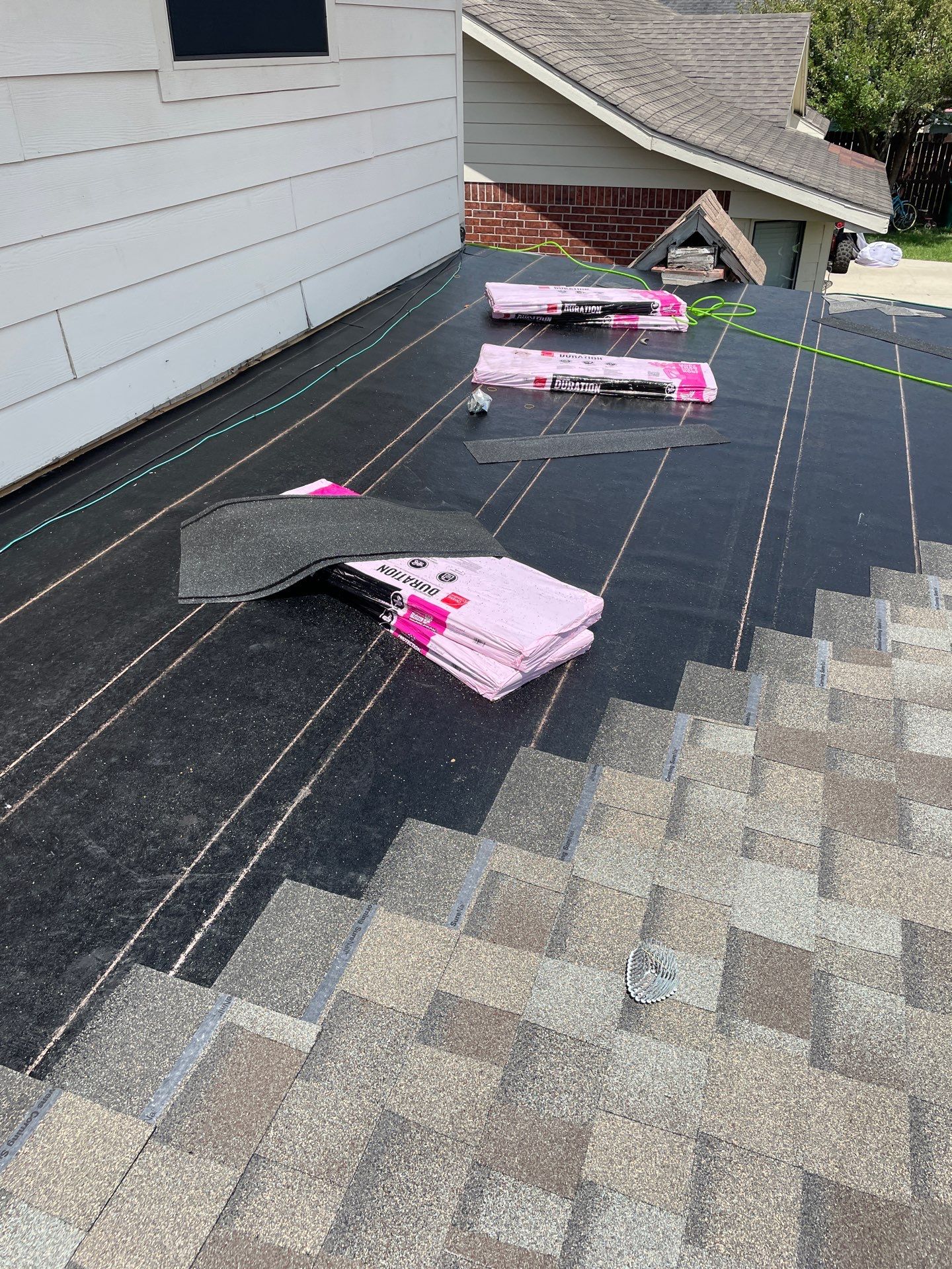 Residential Roofing Installation using Owen's Corning Duration (Lifetime) Shingles by Roof Repair Company
