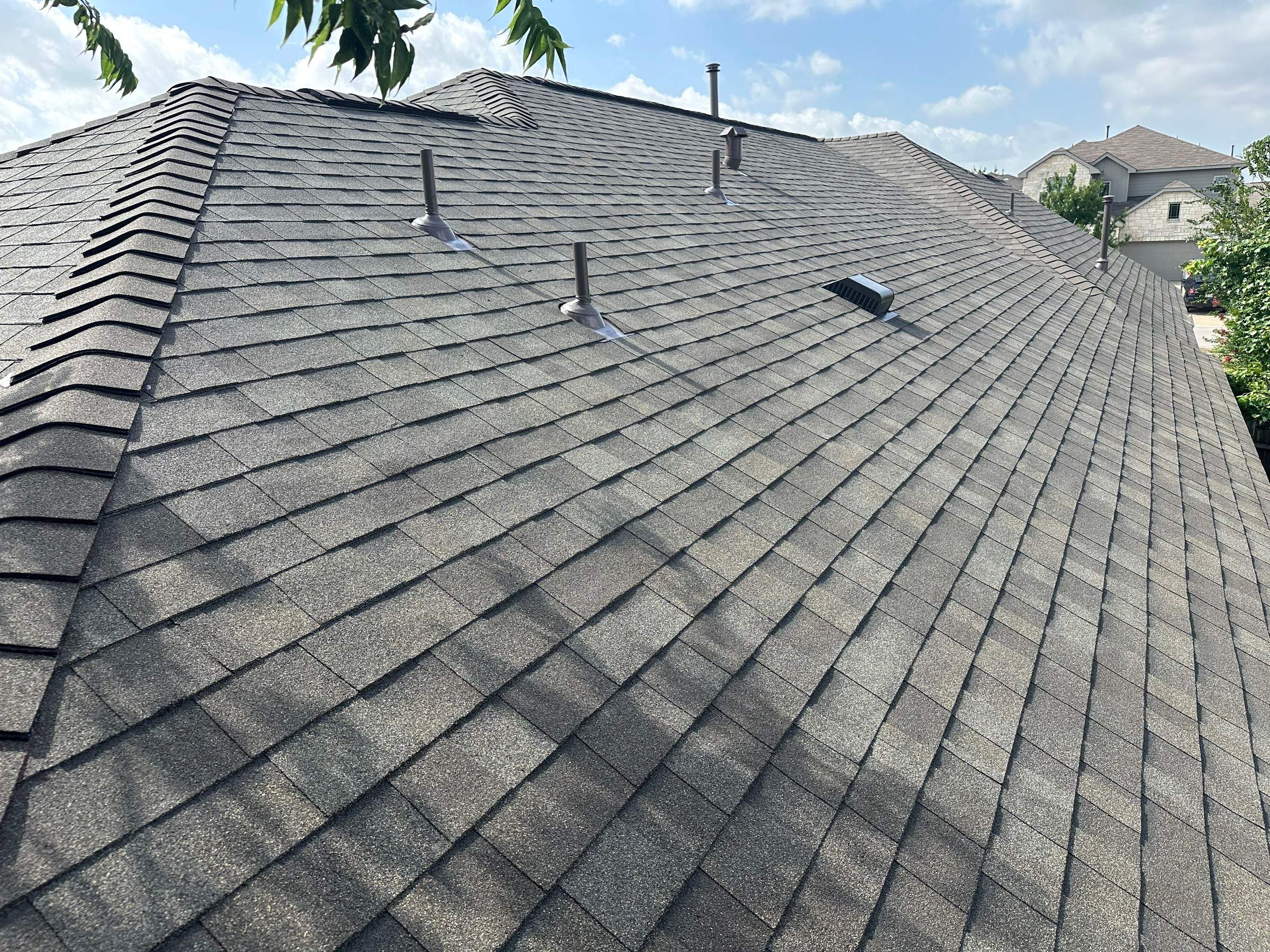 Oakridge Driftwood Roof Replacement in Buda by Skywall Construction LLC