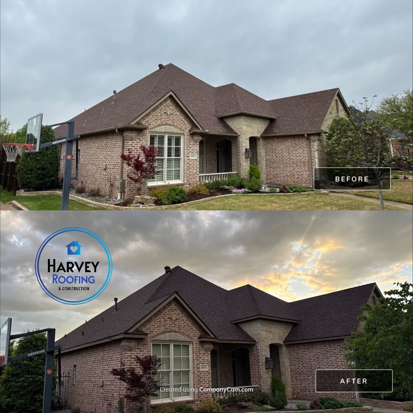 Residential Roofing Installation using Malarkey Legacy Scotchgard Shingles by Harvey Roofing & Construction