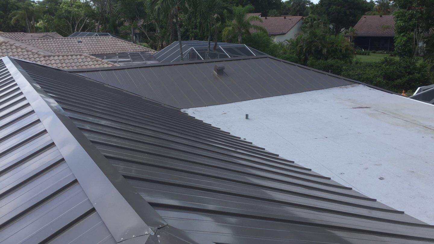 Residential Roofing Installation using 1" Nail strip metal roof by BLUES BROTHERS ROOFING