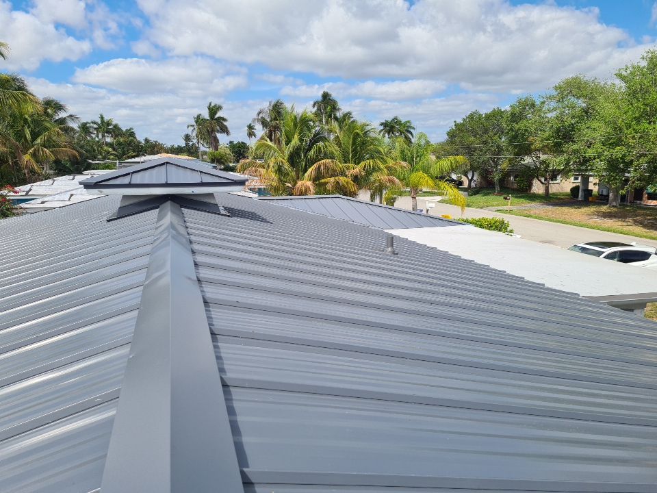 Residential Roofing Installation using 1" Nail strip metal roof by BLUES BROTHERS ROOFING
