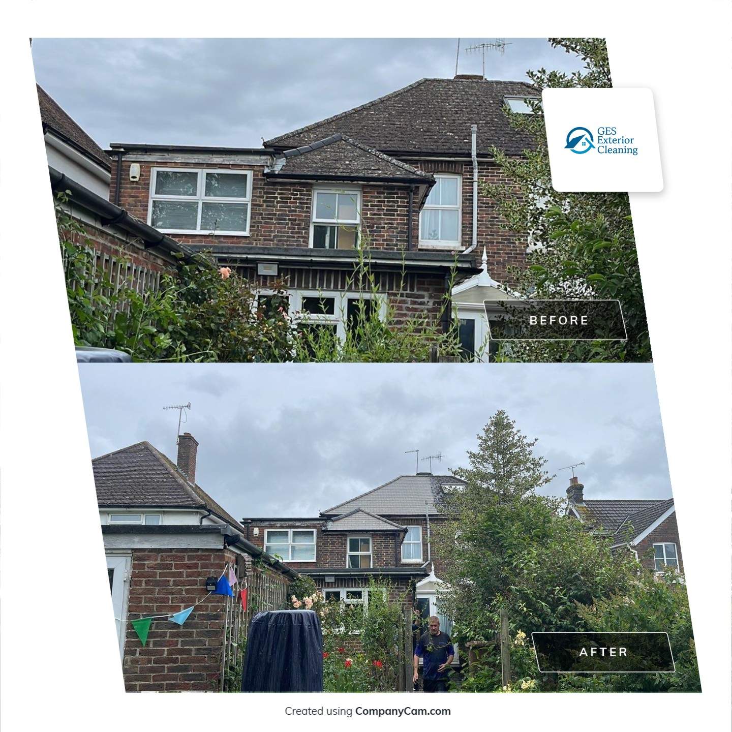 Roof Clean  - Moss Removal - Gutter Clean using Honda 15lpm Low Pressure Washing Machine by Ges Exterior Cleaning ltd