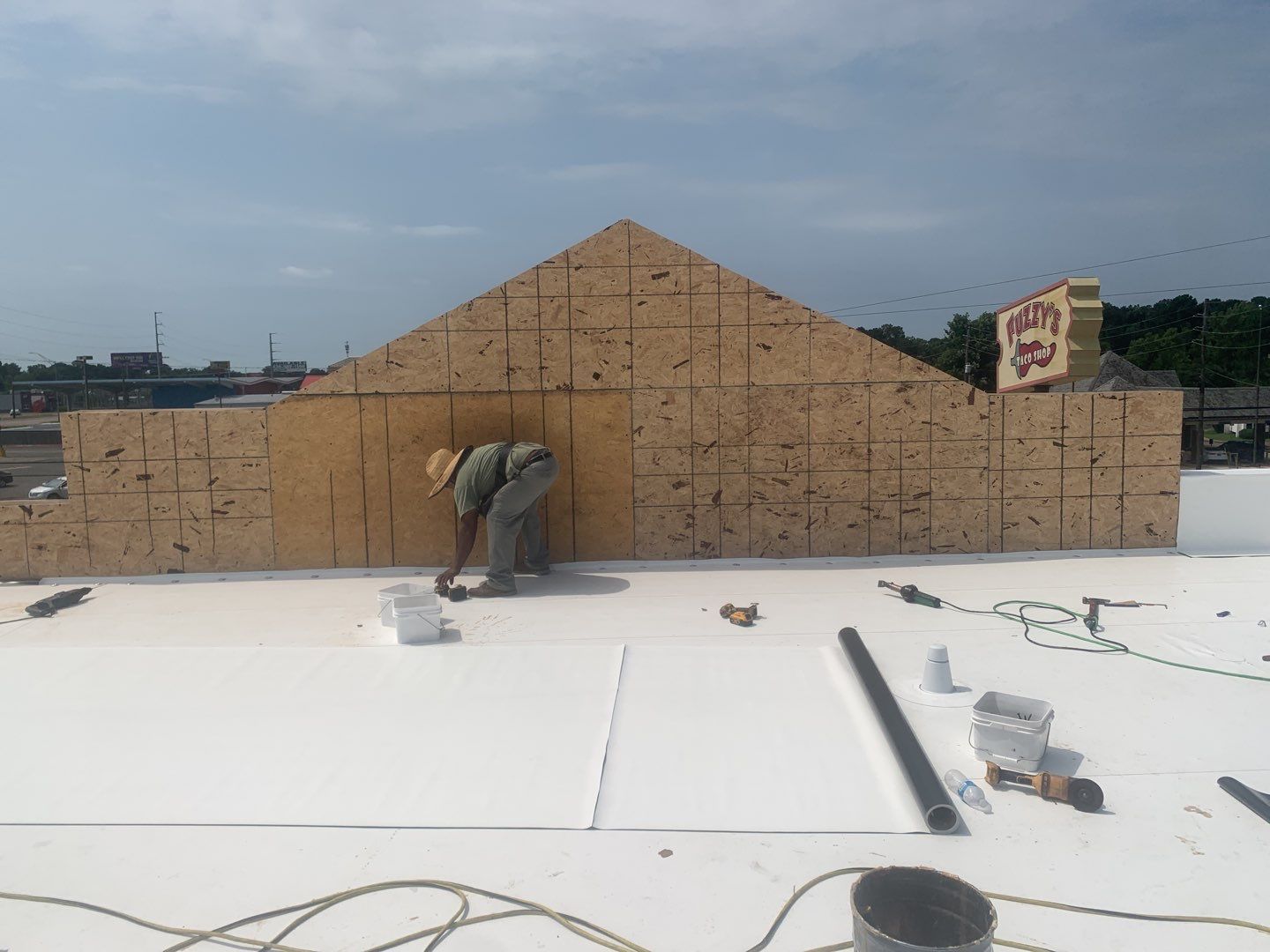 Commercial Roofing Installation using 50 mil PVC by Hostetler Roofing