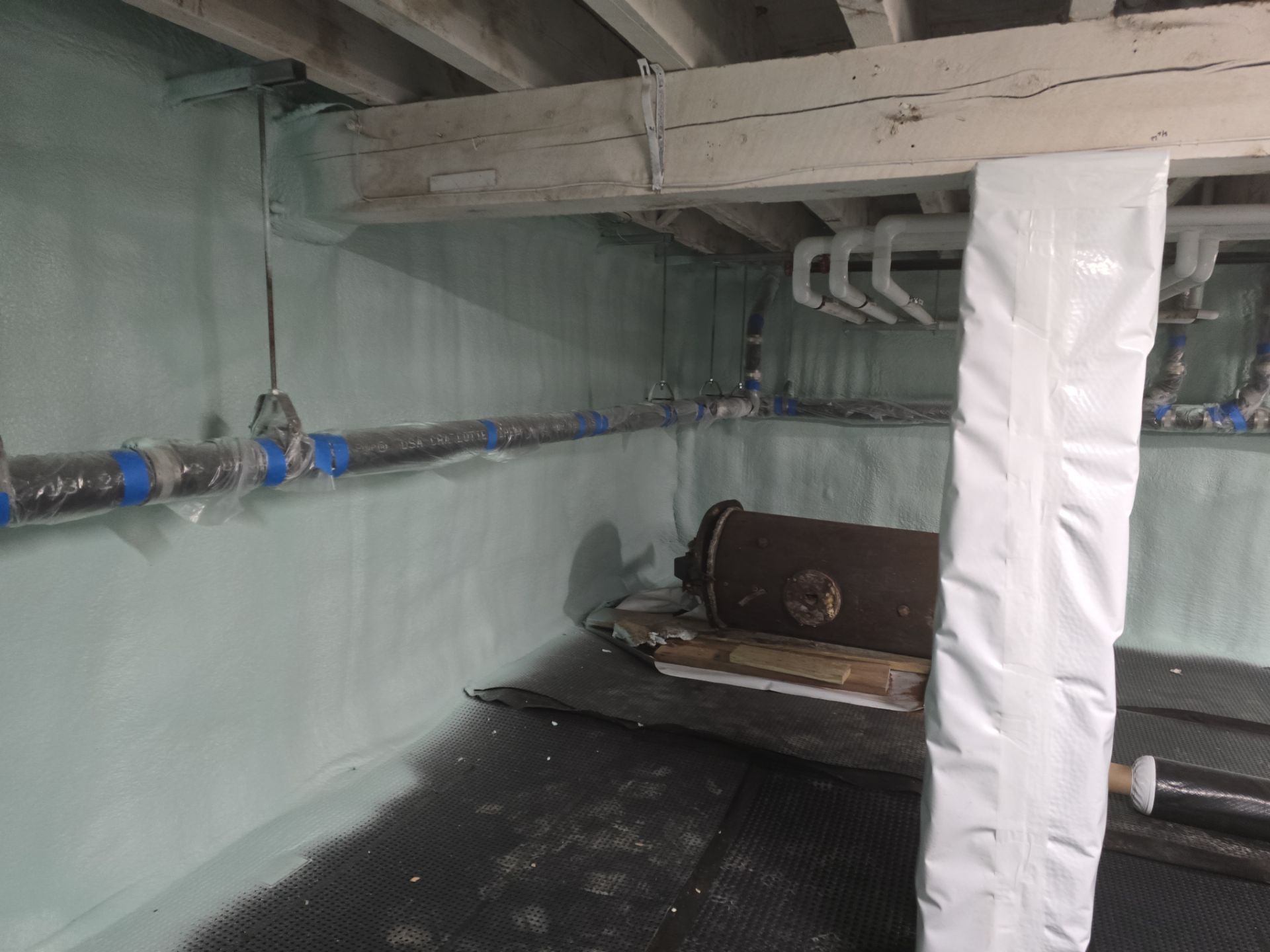 Crawl Space Encapsulation using Closed Cell Spray Foam by NYS Foam & Energy