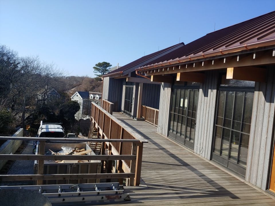 Gutter Installation using 6" Half Round Copper Gutter in Provincetown, MA by Gutter Pro Enterprises