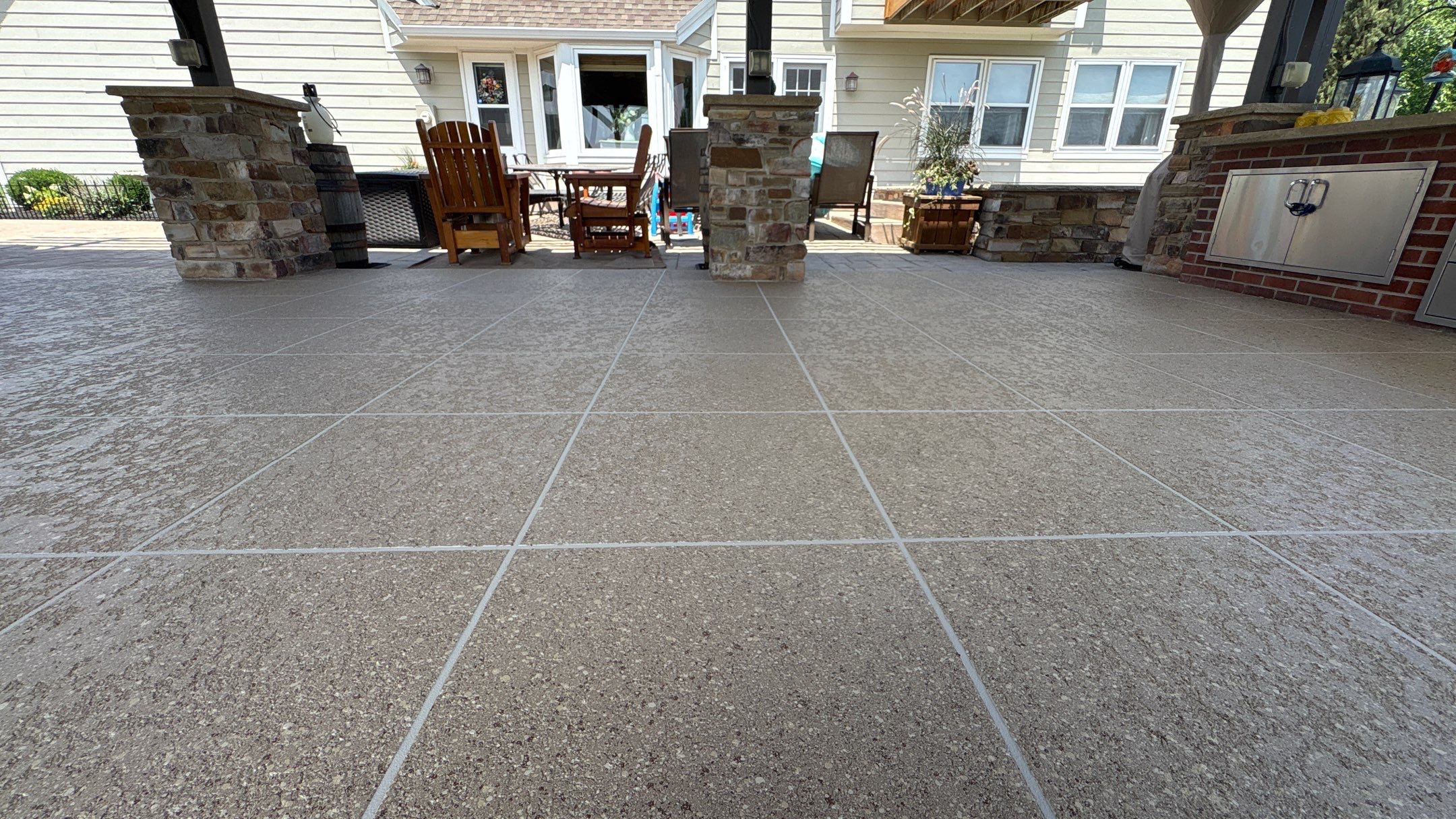 Custom Back Patio Resurface - Kearney, MO by Big Red Decorative Concrete, LLC