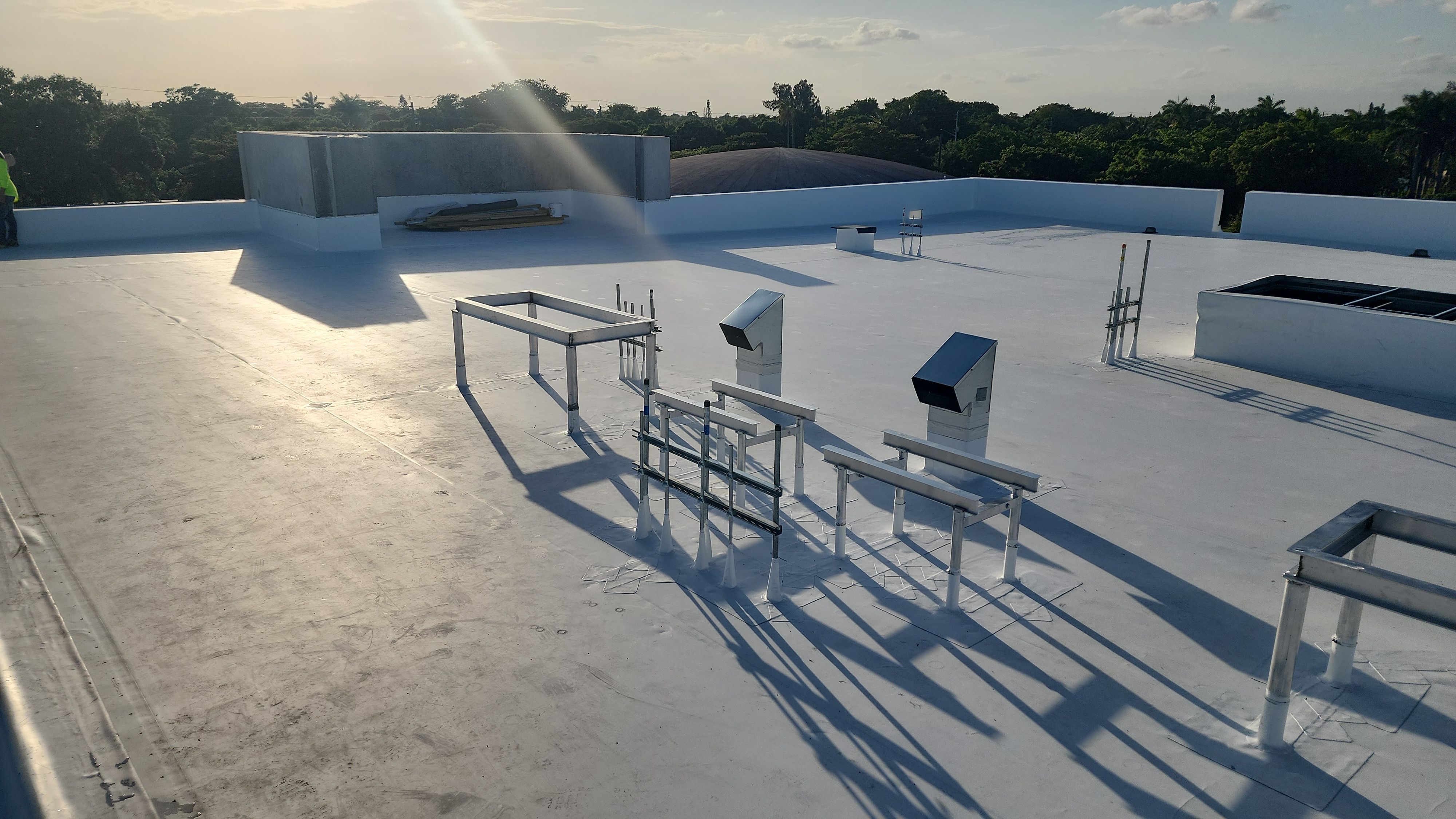 TPO Flat Roof Installation at Dade Quail Roost in Miami by AJF ROOFING INC