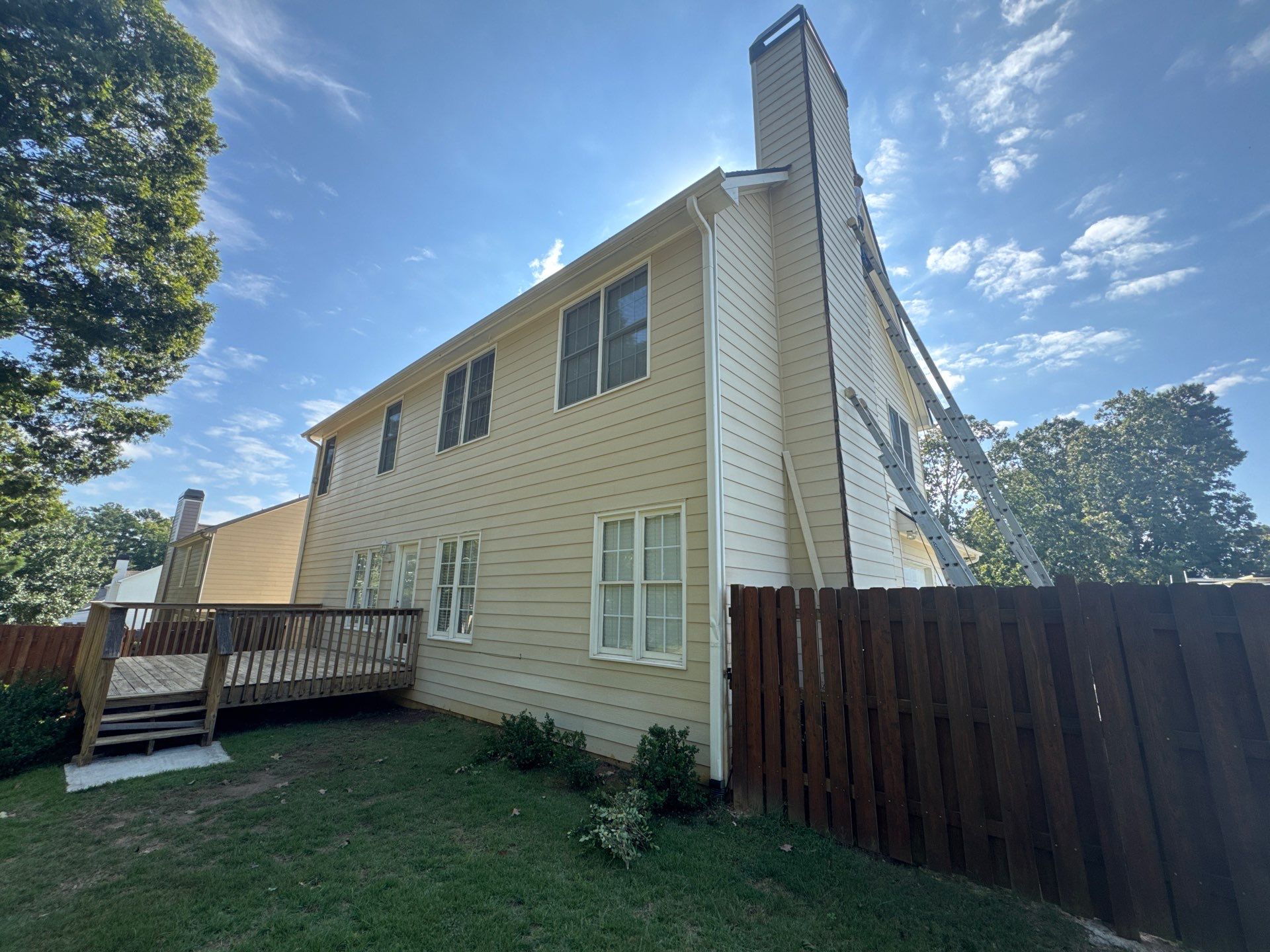 Complete Exterior House Painting and Deck Staining in Lawrenceville by Swift Home Renovations