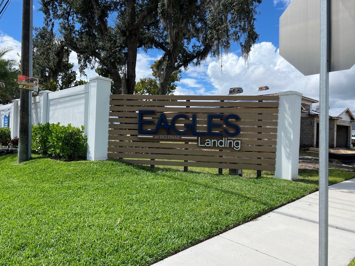 Eagles landing Channel Letters on Backer by SignCrafters
