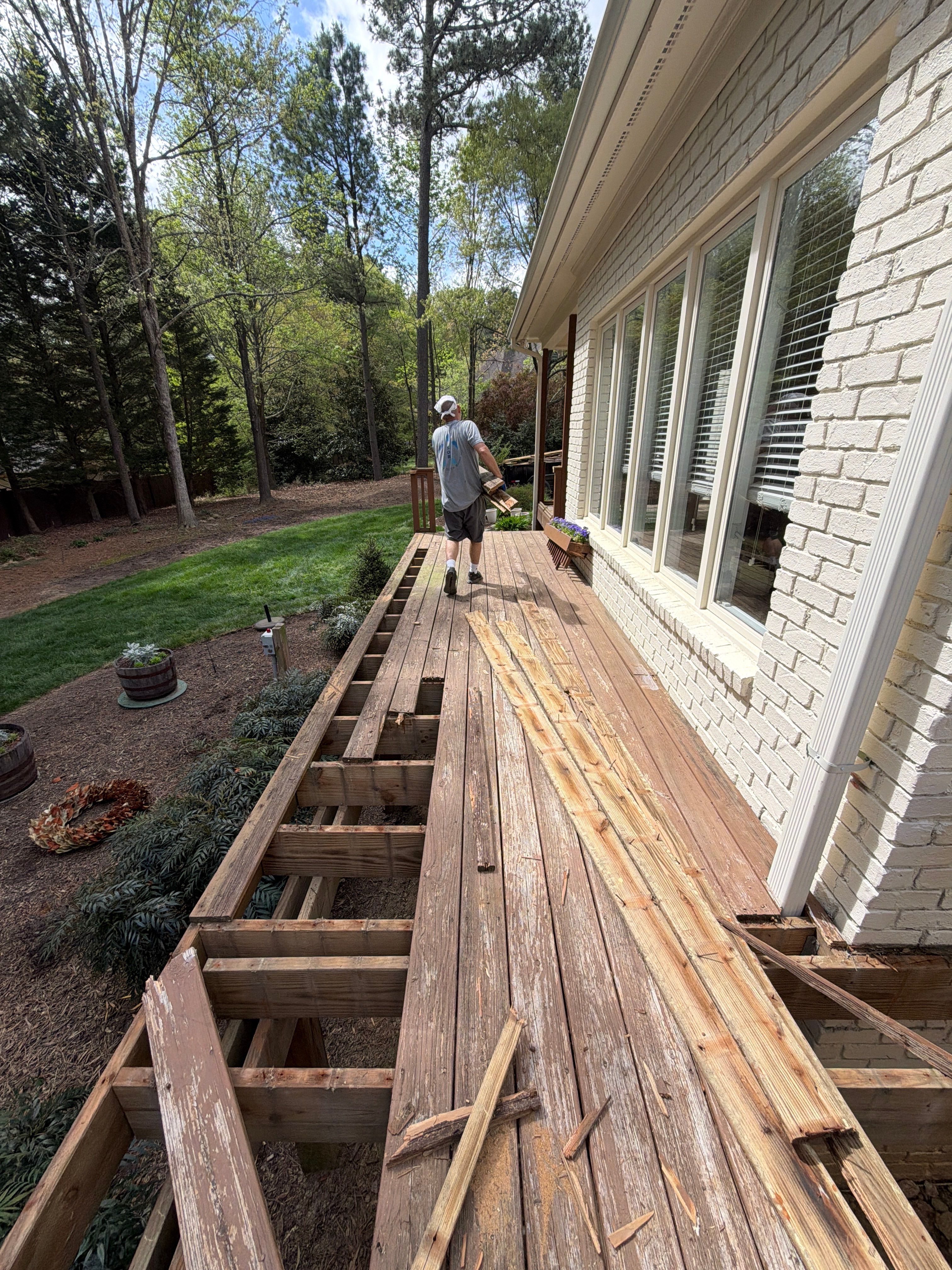 Deck Stain, Round Balusters & Screened Porch Transformation by Billy Weatherspoon Contractor
