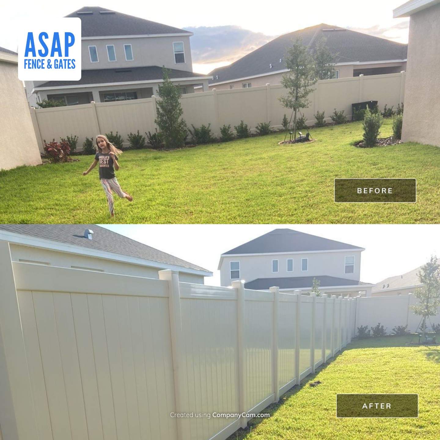 Palmetto, FL 6ft. Tall Tan Vinyl Privacy Fence  by Asap fence and gates, LLC