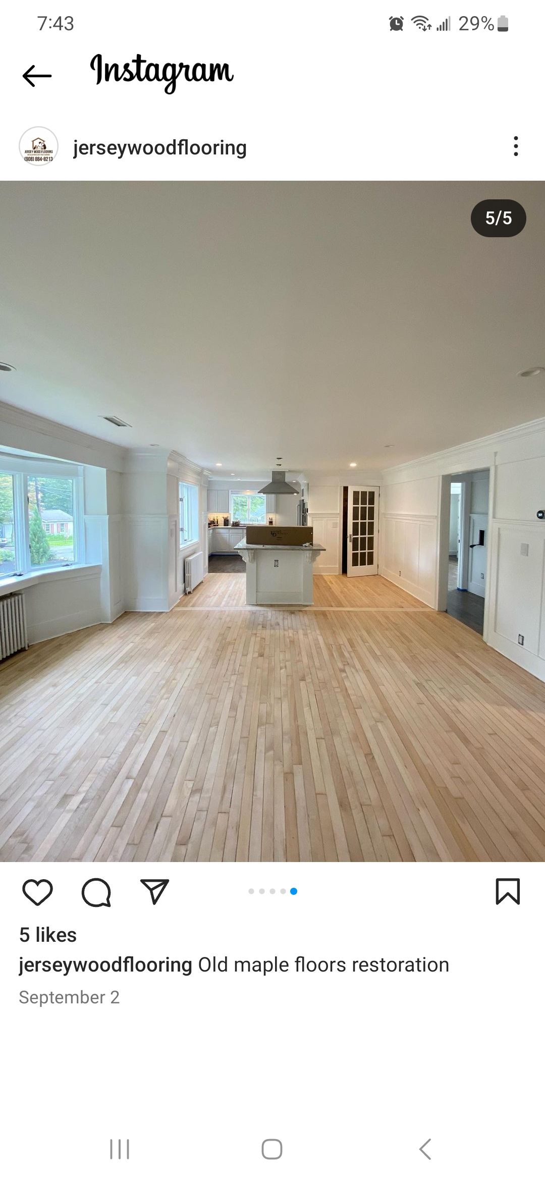 Sand & Refinish Red Oak with Duraseal Jacobean and Bona Mega Satin Finish using Bona Mega Satin by Footprints Floors Morristown